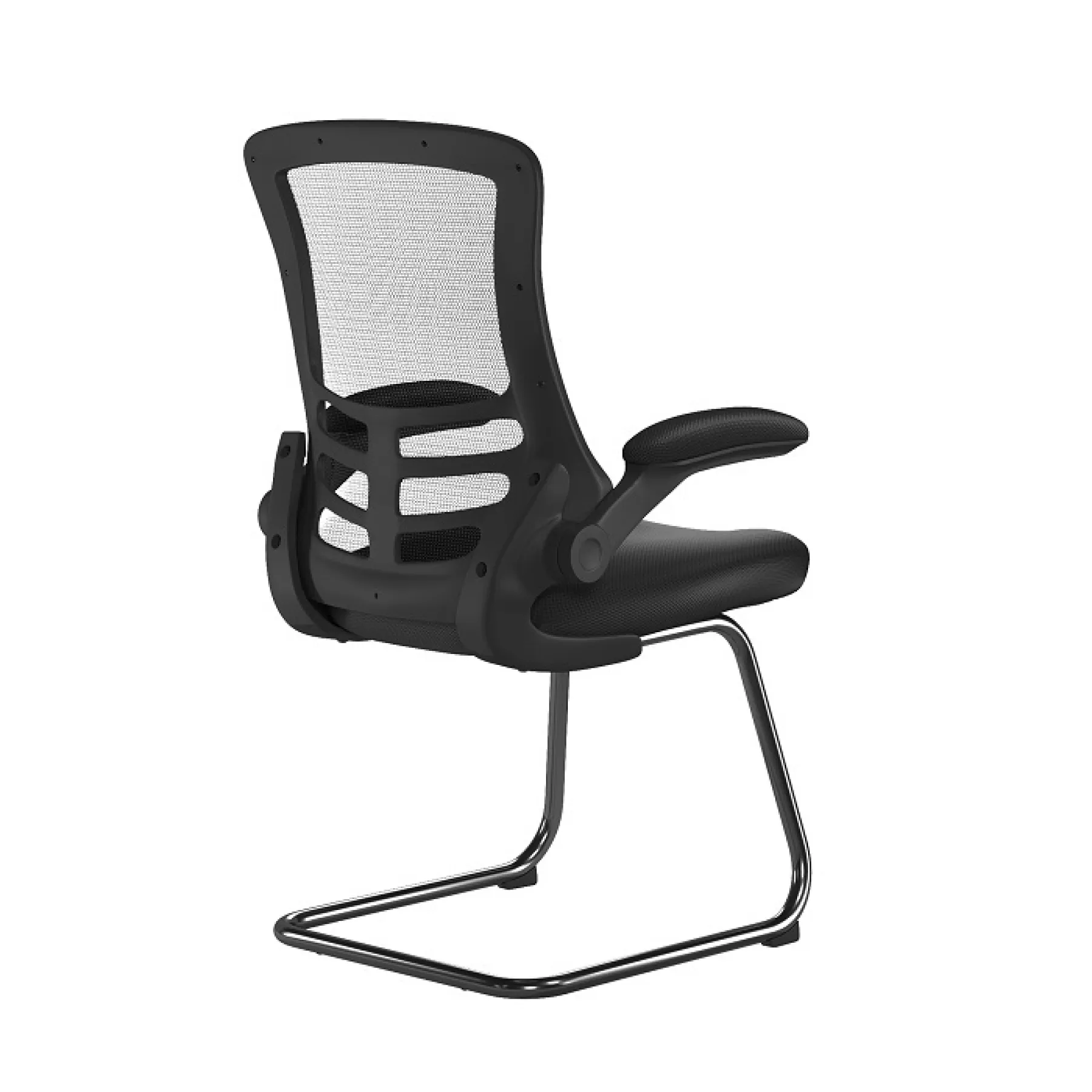 LOF Direct Luna Black Shell Visitors Chair Folding Arms BCM L1302 V BK Rear