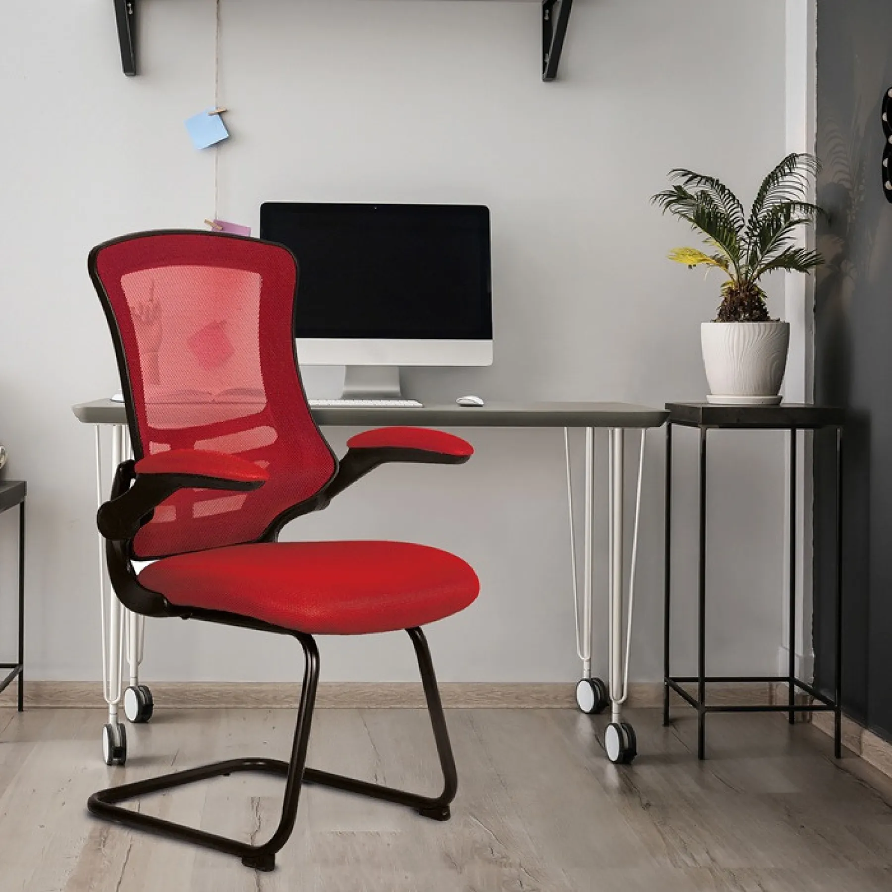 Luna meeting chair red bcm l1302v rd roomset