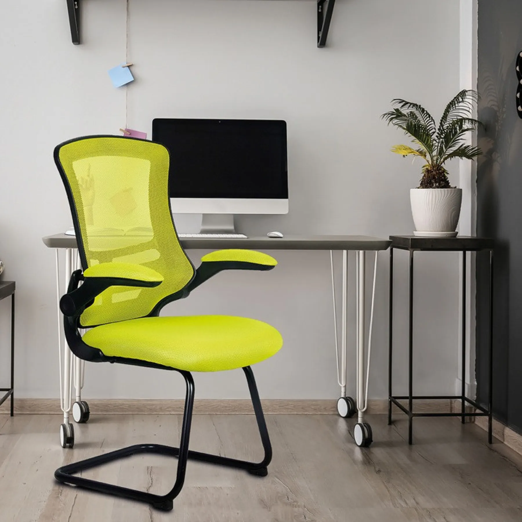 Luna meeting chair green bcm l1302v gn roomset
