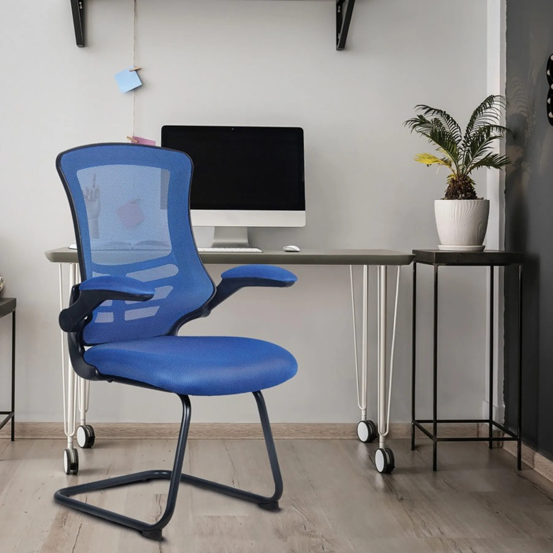 Luna meeting chair blue bcm l1302v bl roomset