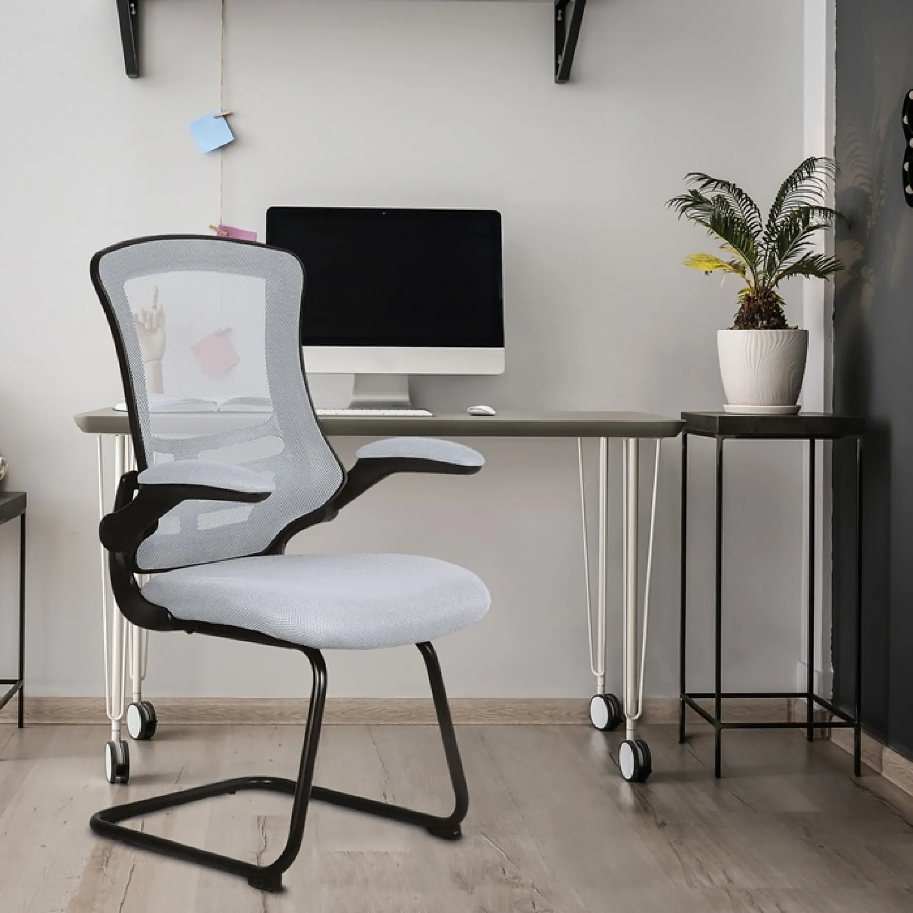 Luna meeting chair grey bcm l1302v gy roomset
