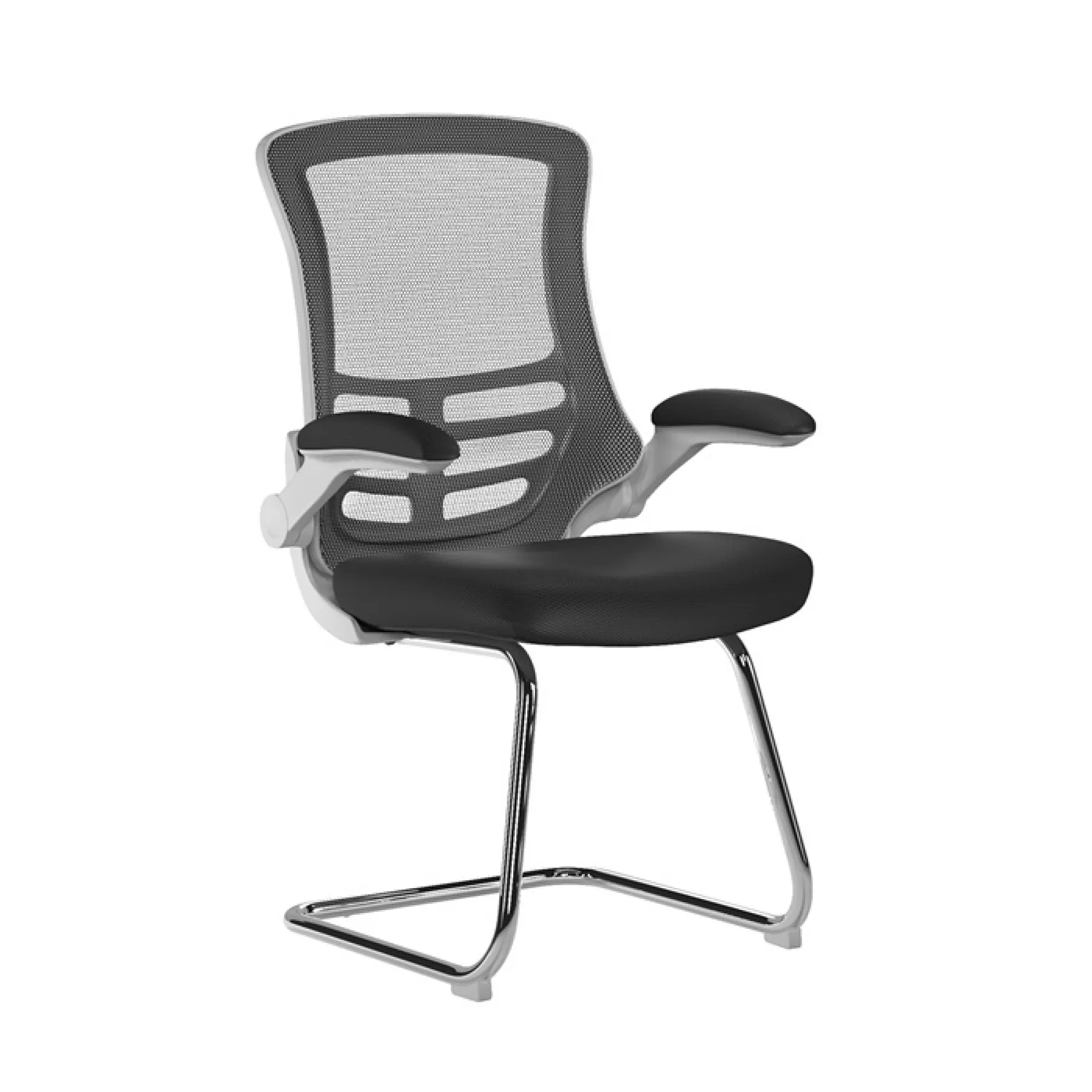 Luna meeting chair white frame black bcm l1302v wh bk