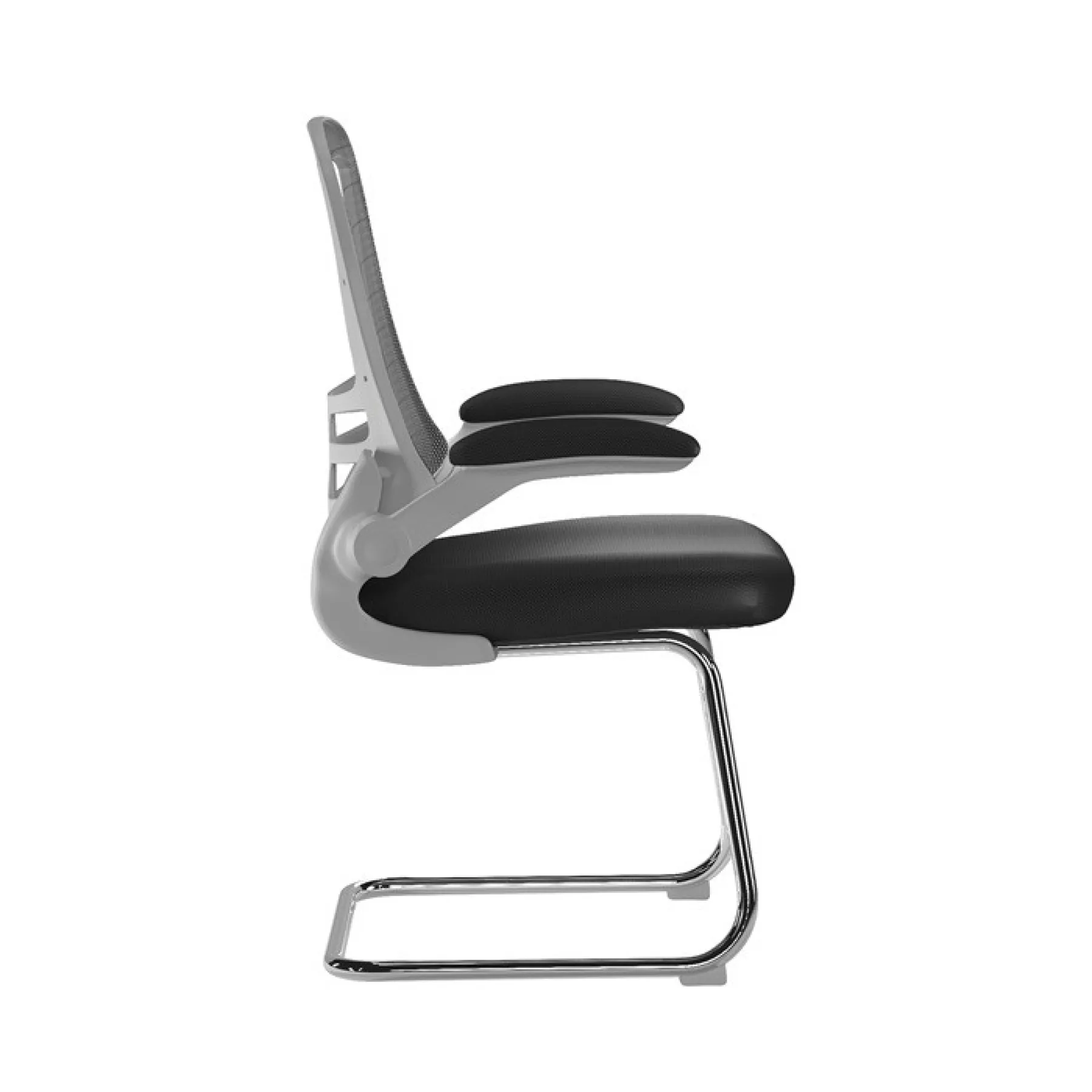 Luna meeting chair white frame black bcm l1302v wh bk side