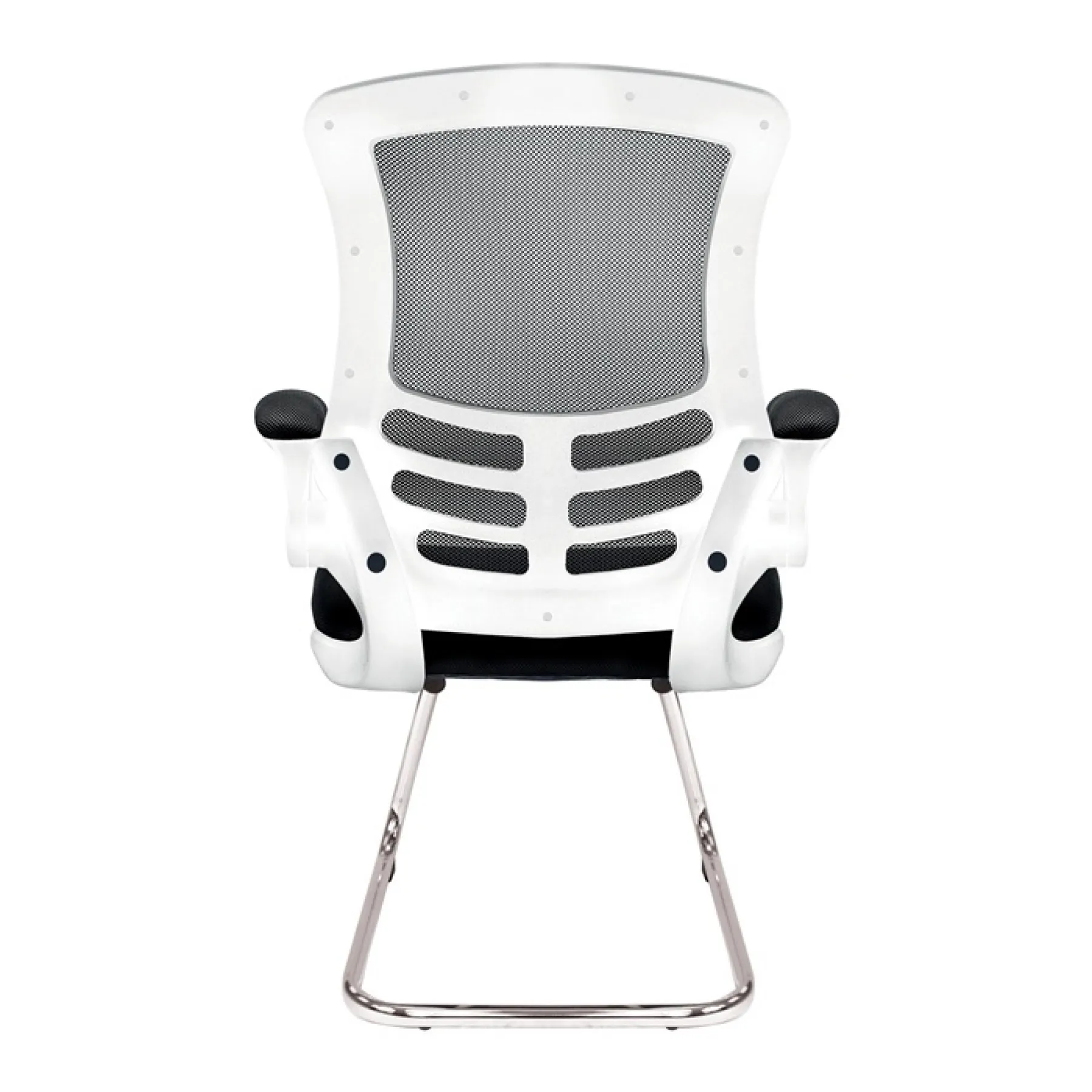 Luna meeting chair white frame black bcm l1302v wh bk rear