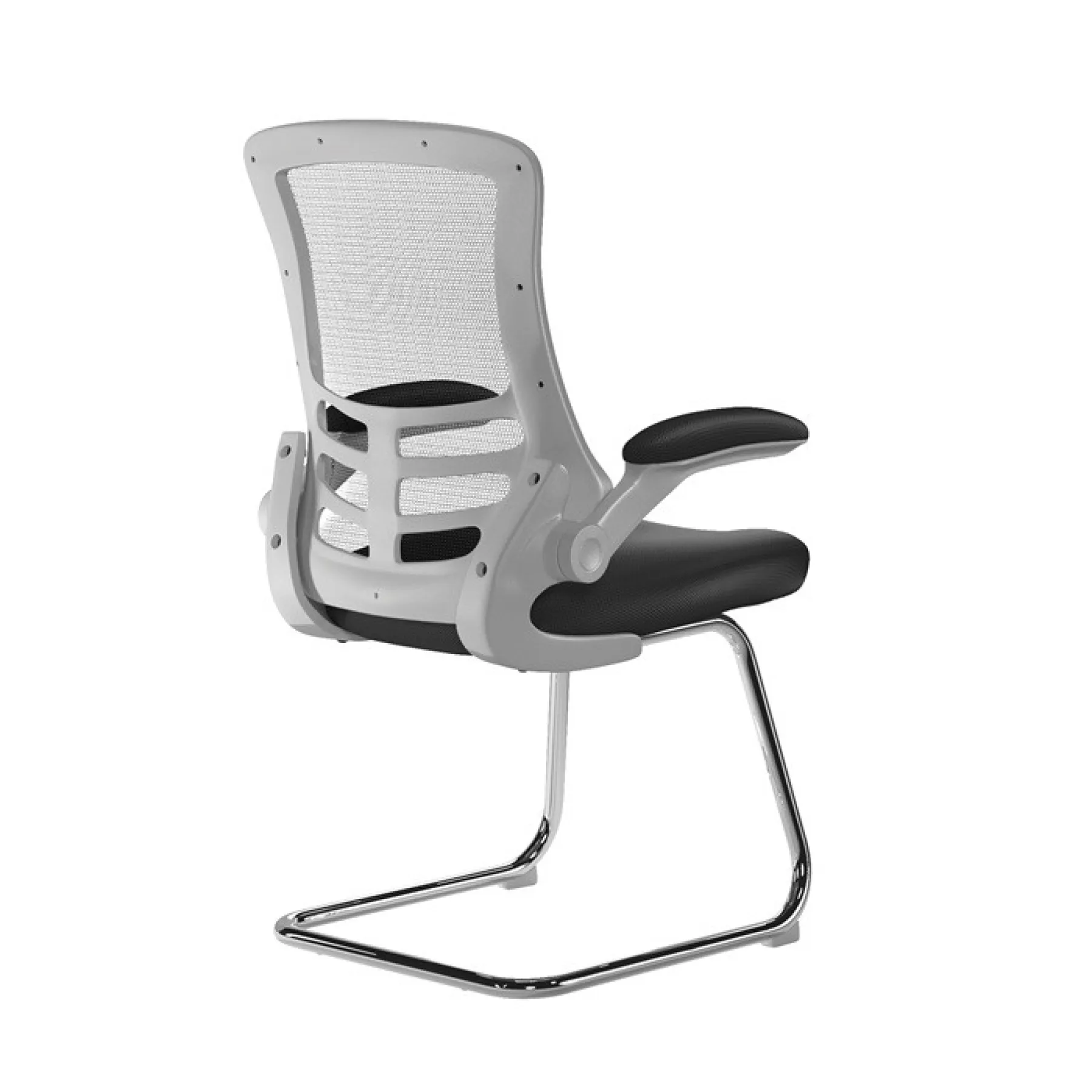 Luna meeting chair white frame black bcm l1302v wh bk rear angle