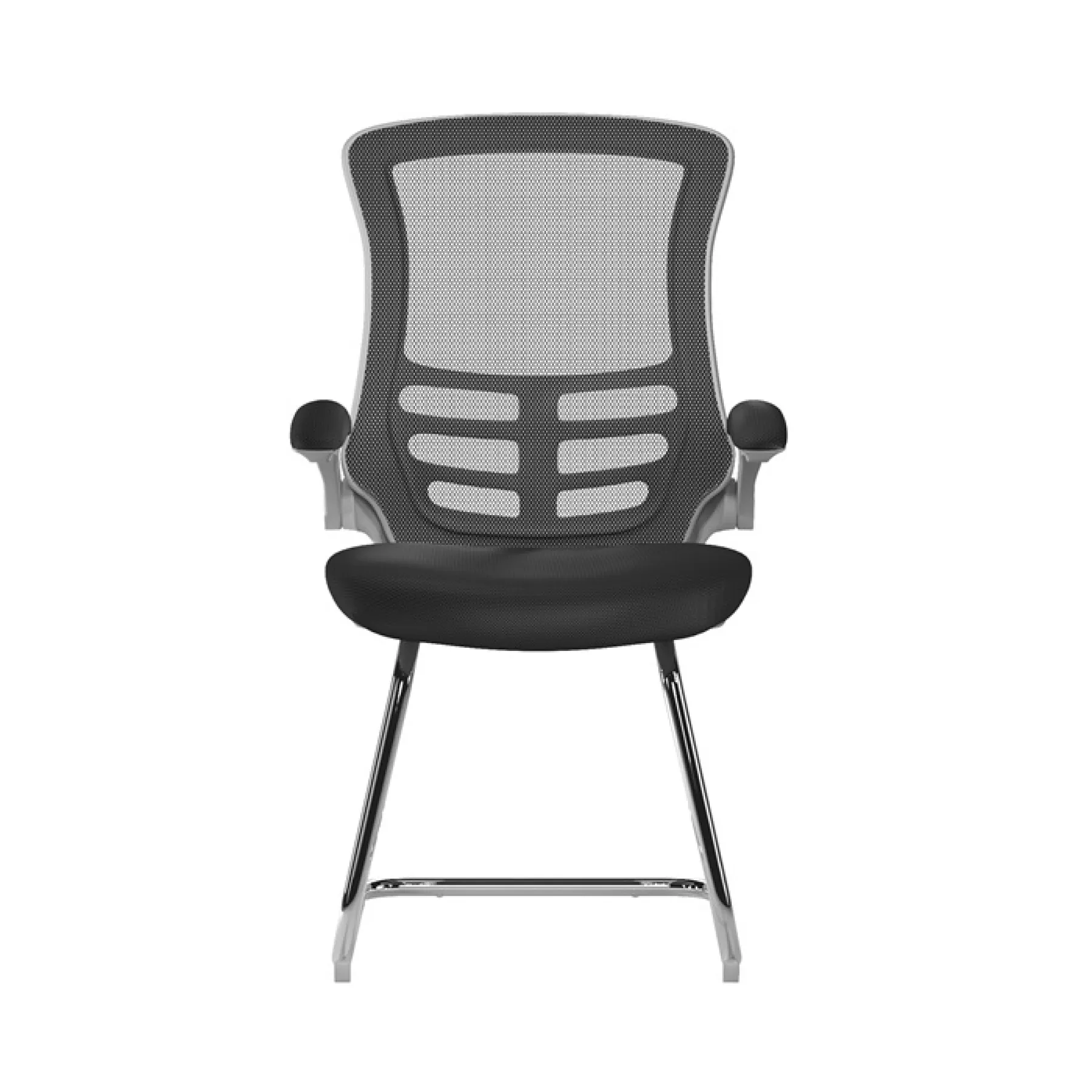 Luna meeting chair white frame black bcm l1302v wh bk front