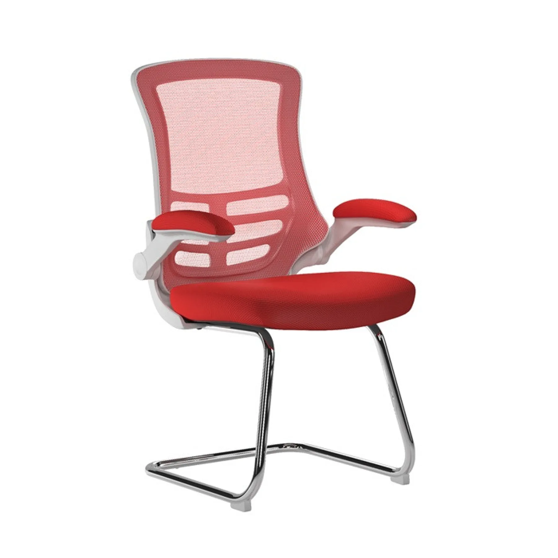 Luna meeting chair white frame red bcm l1302v wh rd