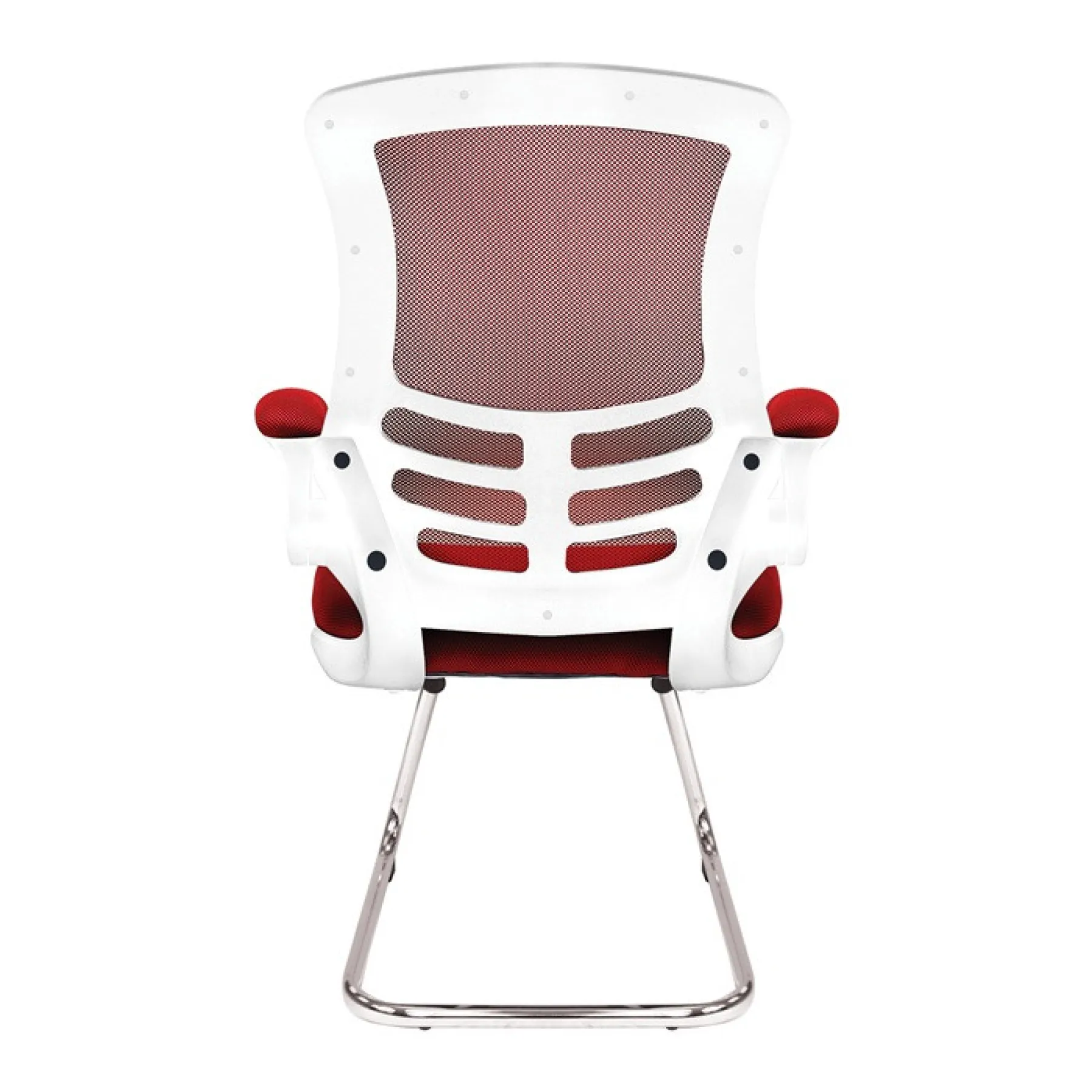 Luna meeting chair white frame red bcm l1302v wh rd rear 2