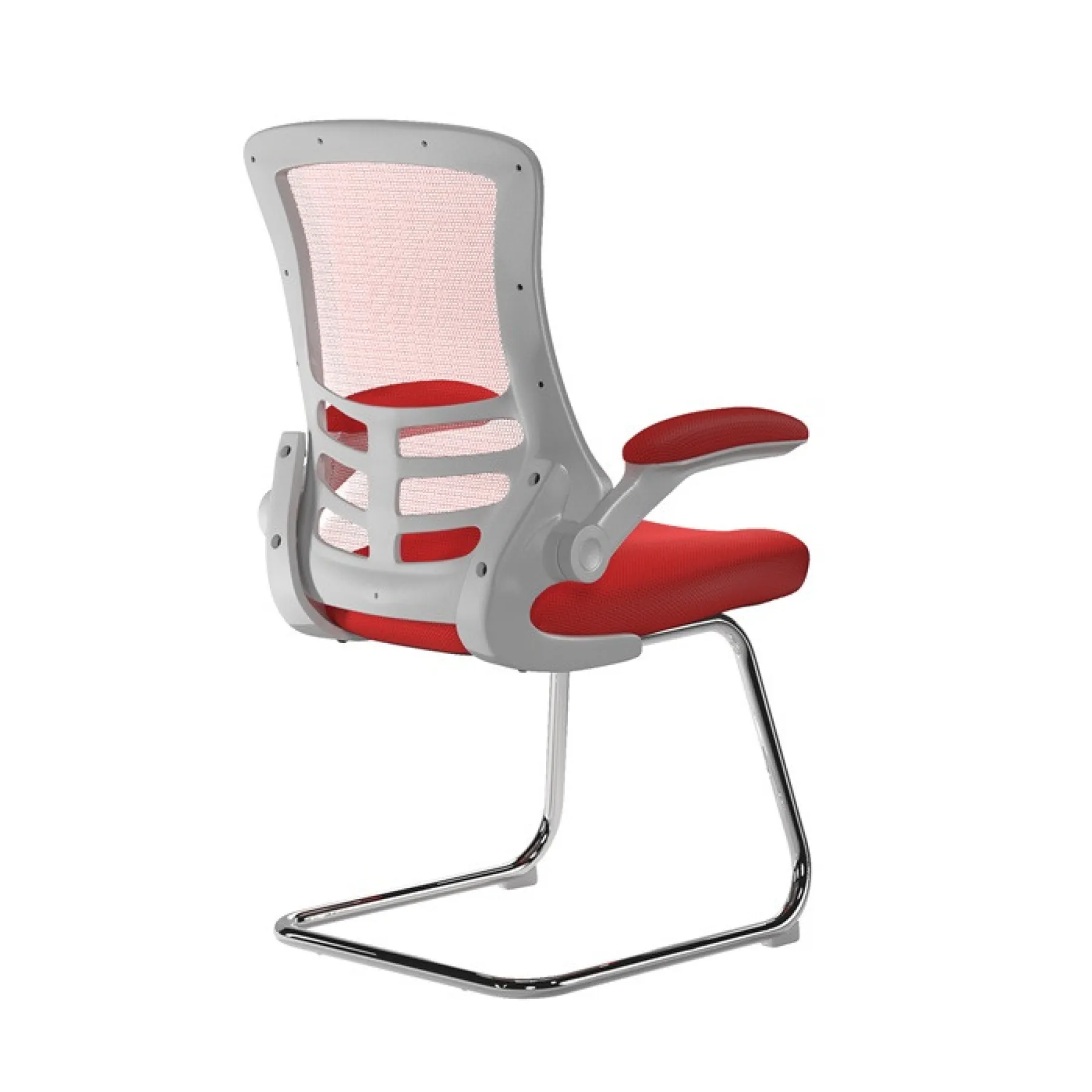 Luna meeting chair white frame red bcm l1302v wh rd rear