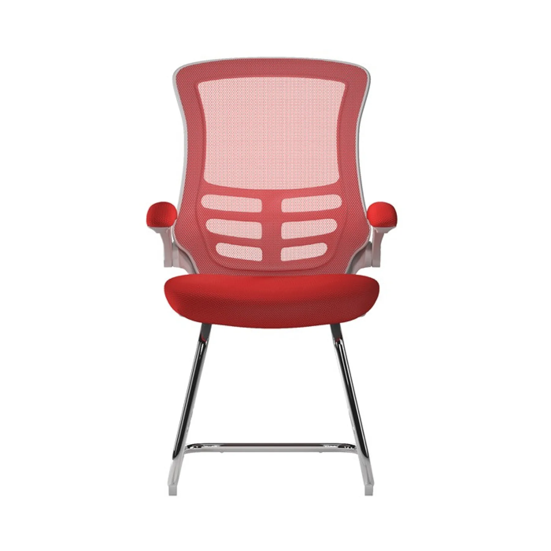 Luna meeting chair white frame red bcm l1302v wh rd front