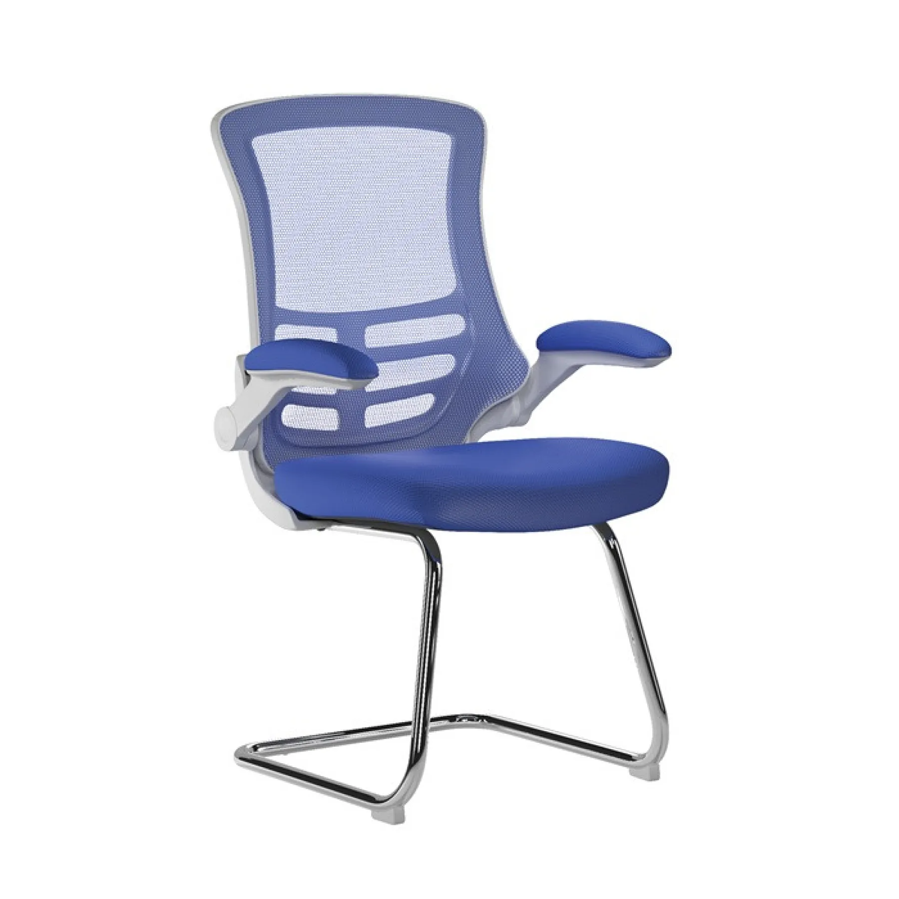 Luna meeting chair white frame blue bcm l1302v wh bl