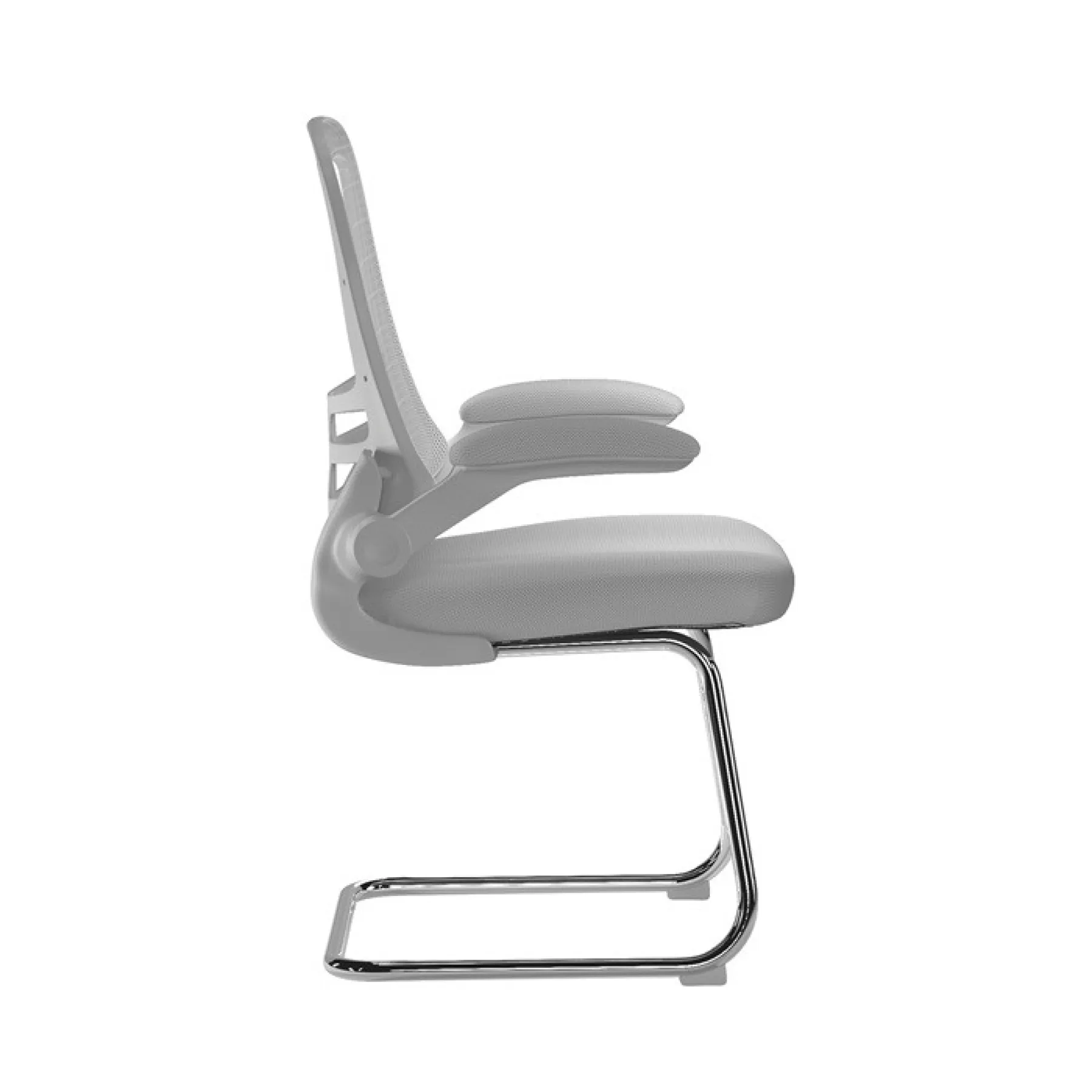 Luna meeting chair white frame grey bcm l1302v wh gy side