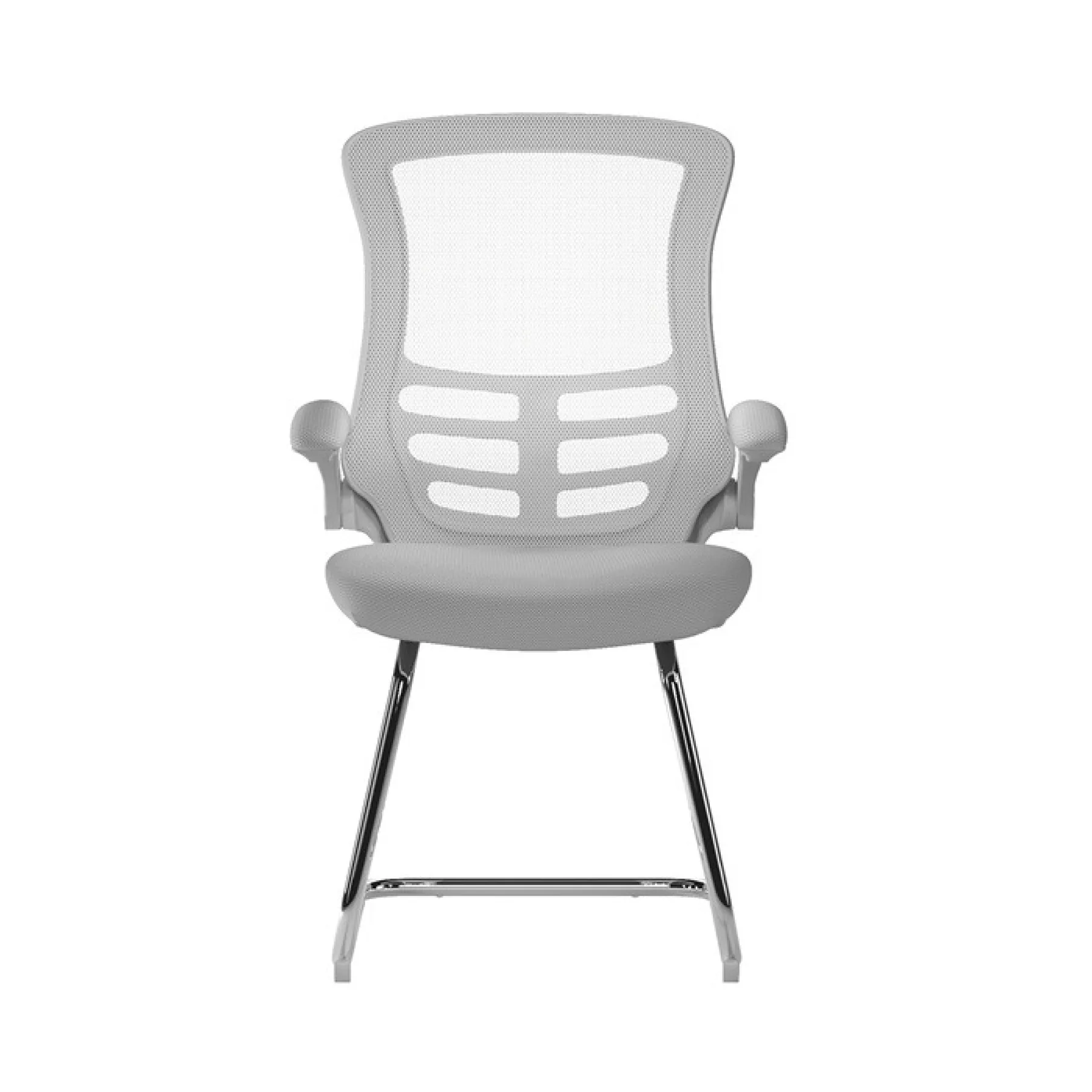 Luna meeting chair white frame grey bcm l1302v wh gy front