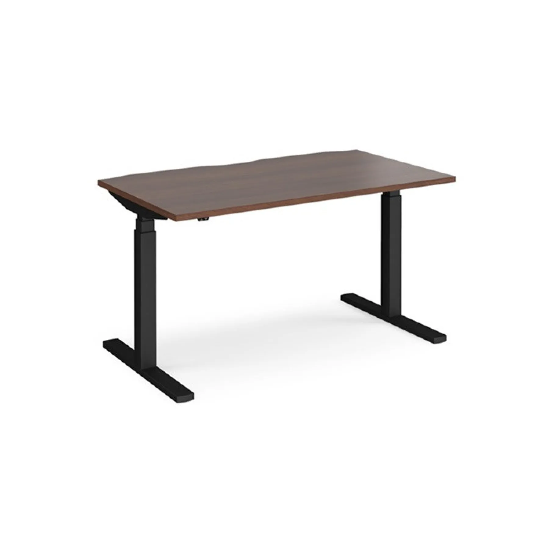 Elev8 touch sit stand desk black frame walnut top evt 1400