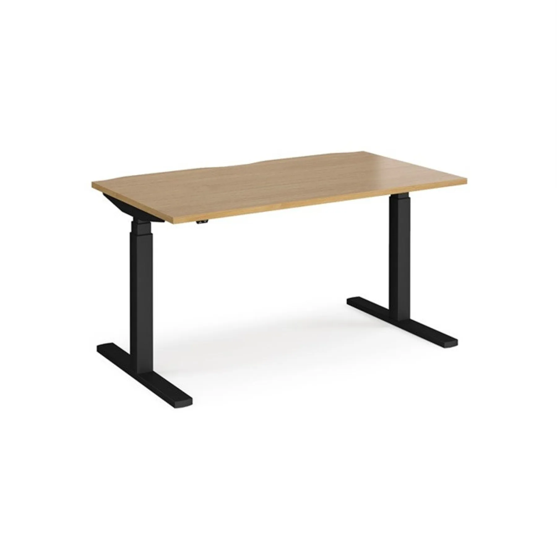 Elev8 touch sit stand desk black frame oak top evt 1400