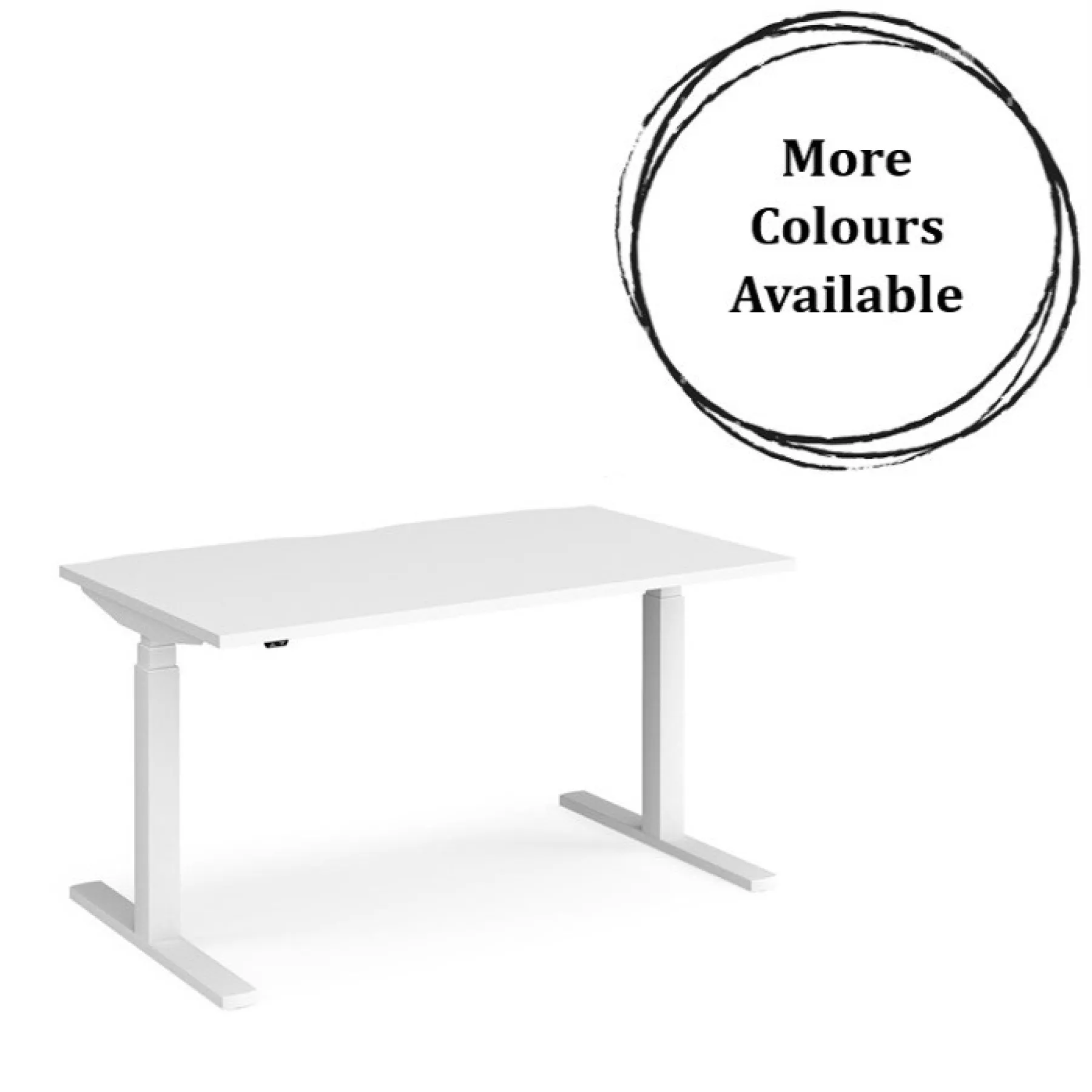 Elev8 touch sit stand desk white frame white top evt 1400 more colours