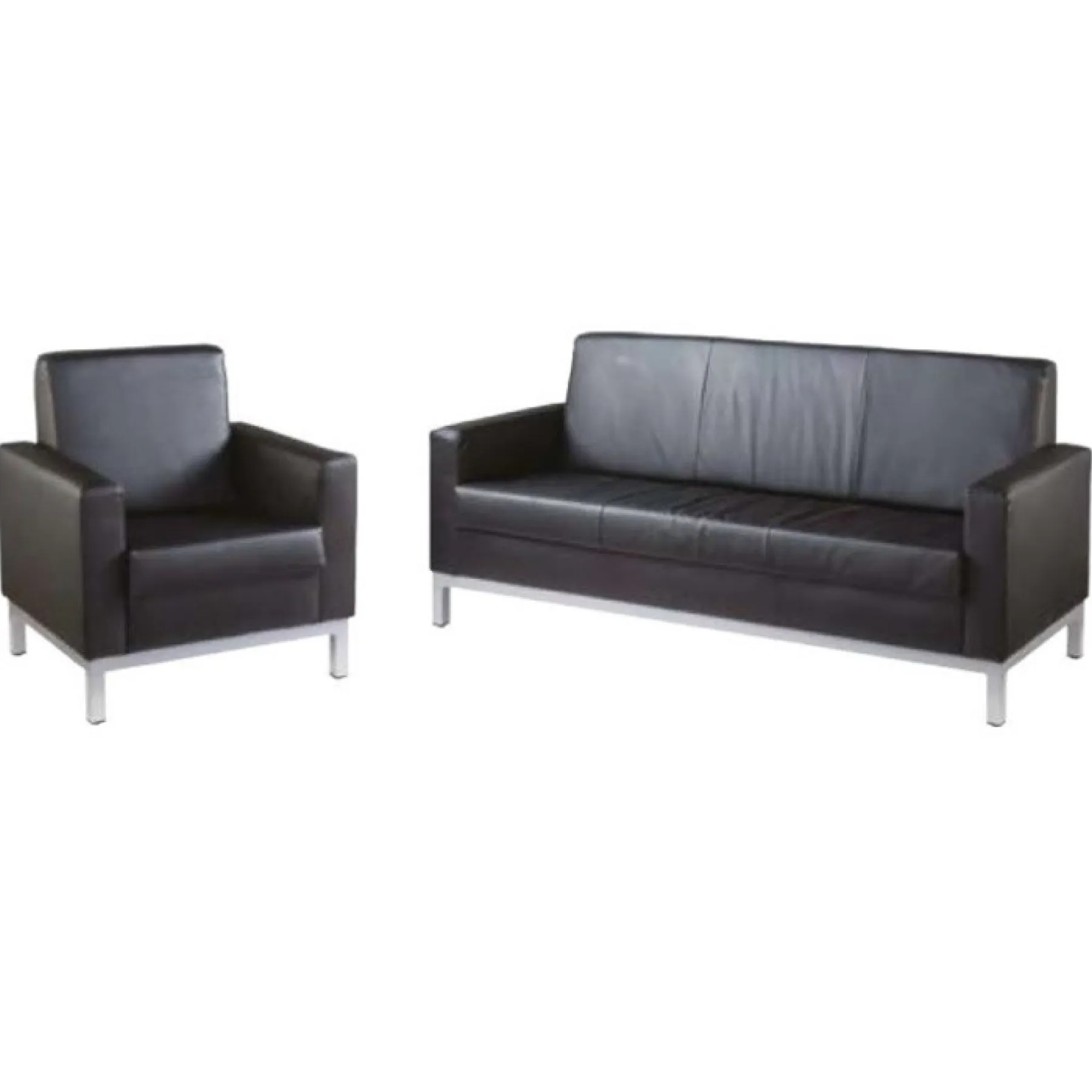 Dams helsinki black leather reception seating