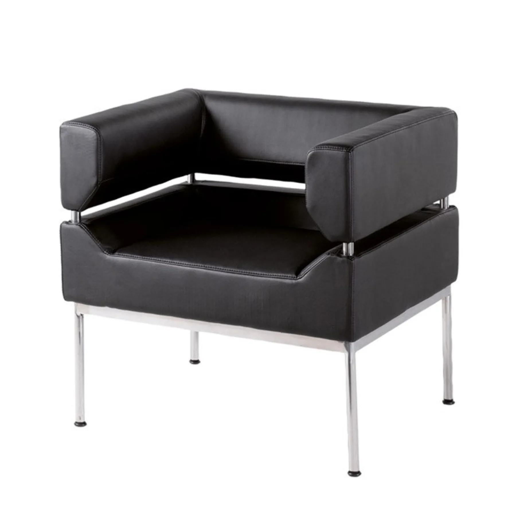 Dams benotto black leather reception armchair ben50001