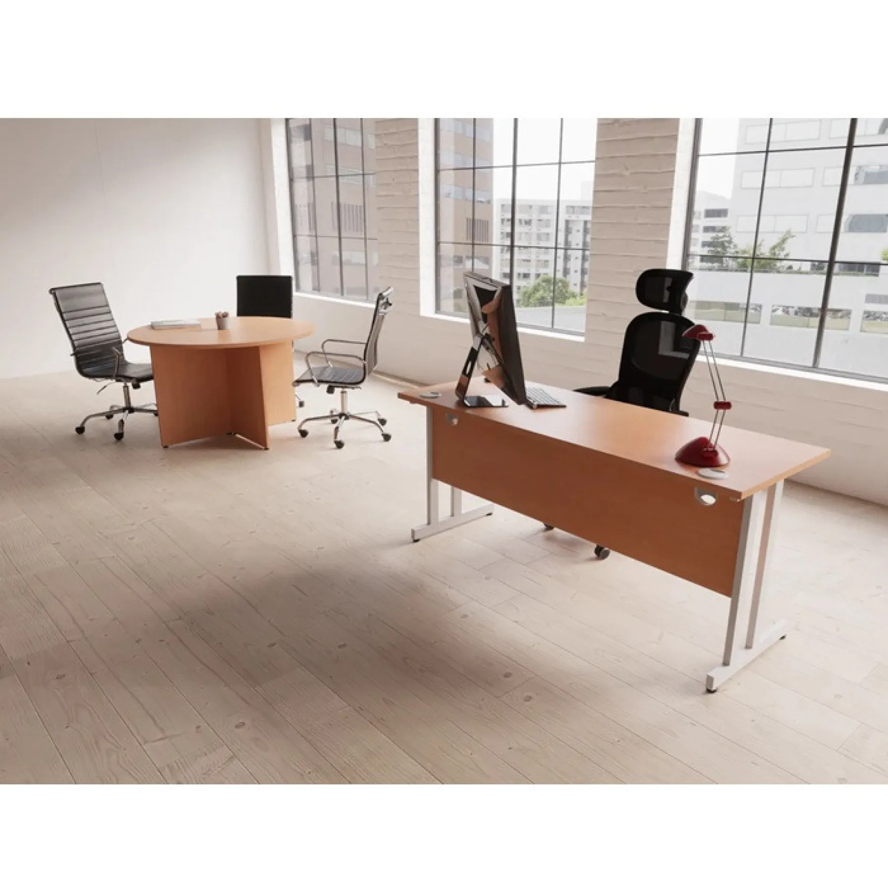 Dynamic impulse rectangular desk black IRDC14 roomset 2