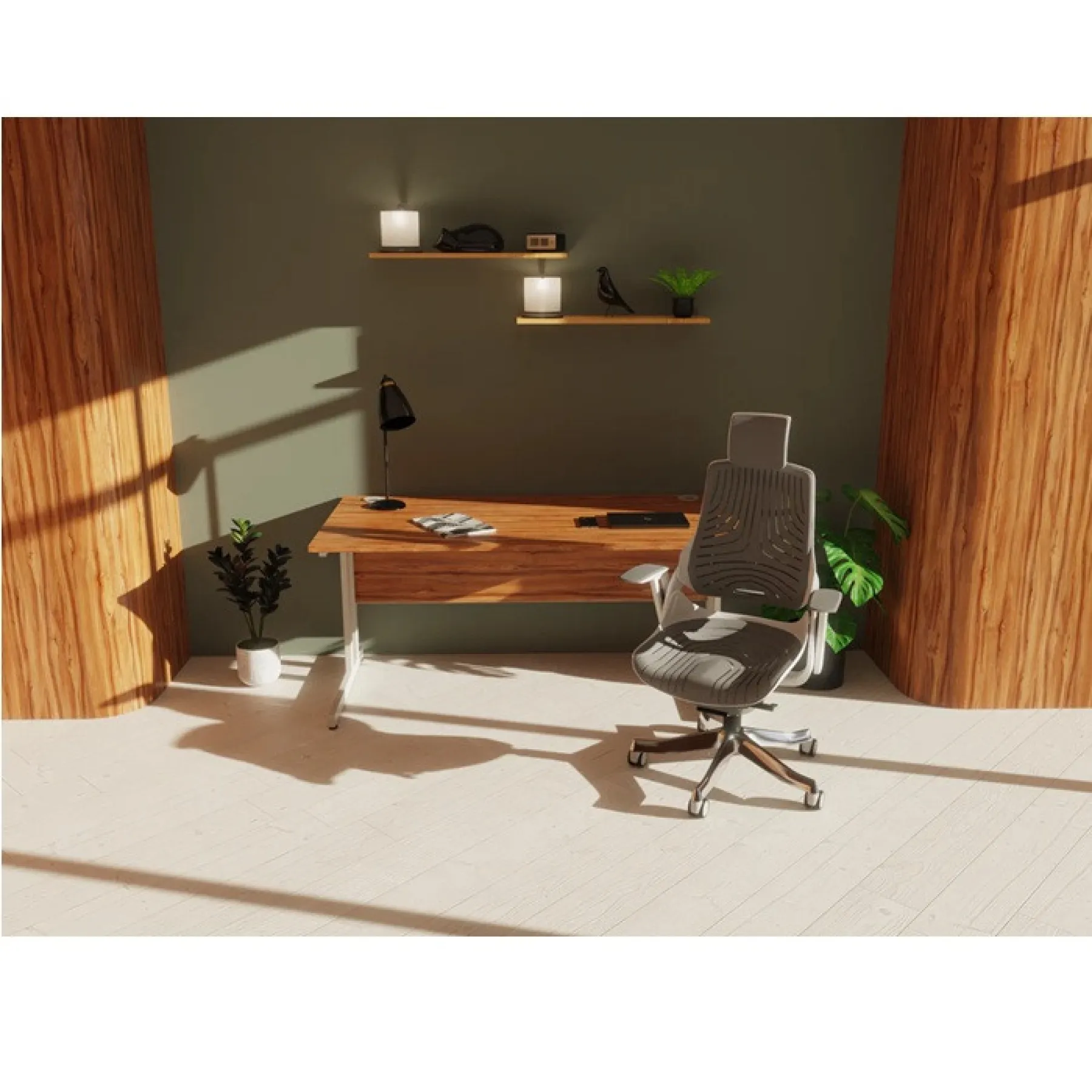 Dynamic impulse rectangular desk black IRDC14 roomset 4