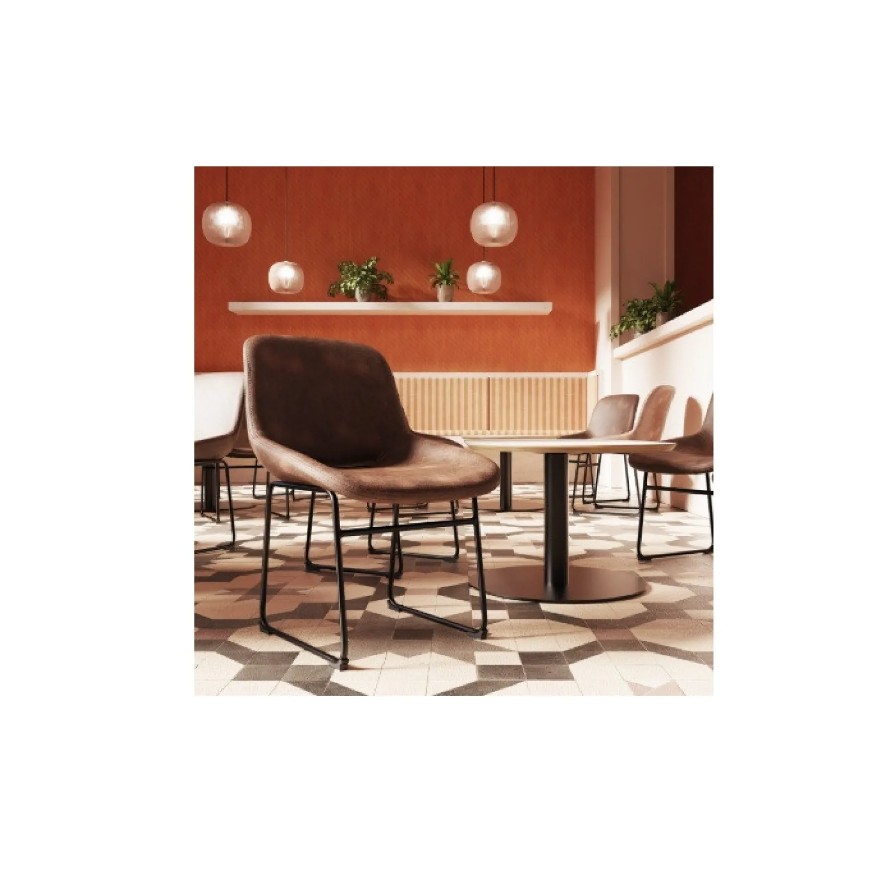 Stowe bistro chair pecan brown stw01brn roomset