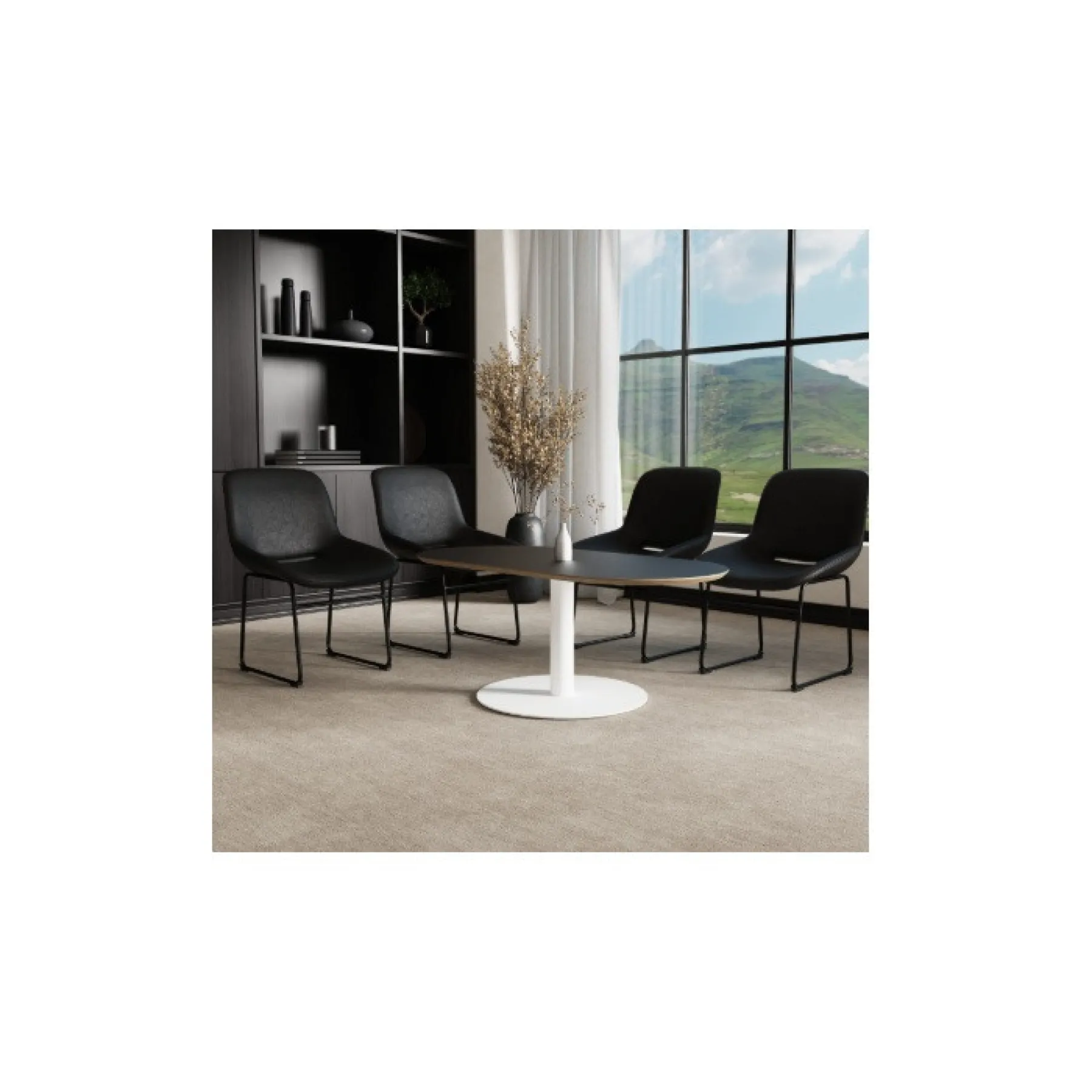 Stowe bistro chair inky black stw01blk roomset