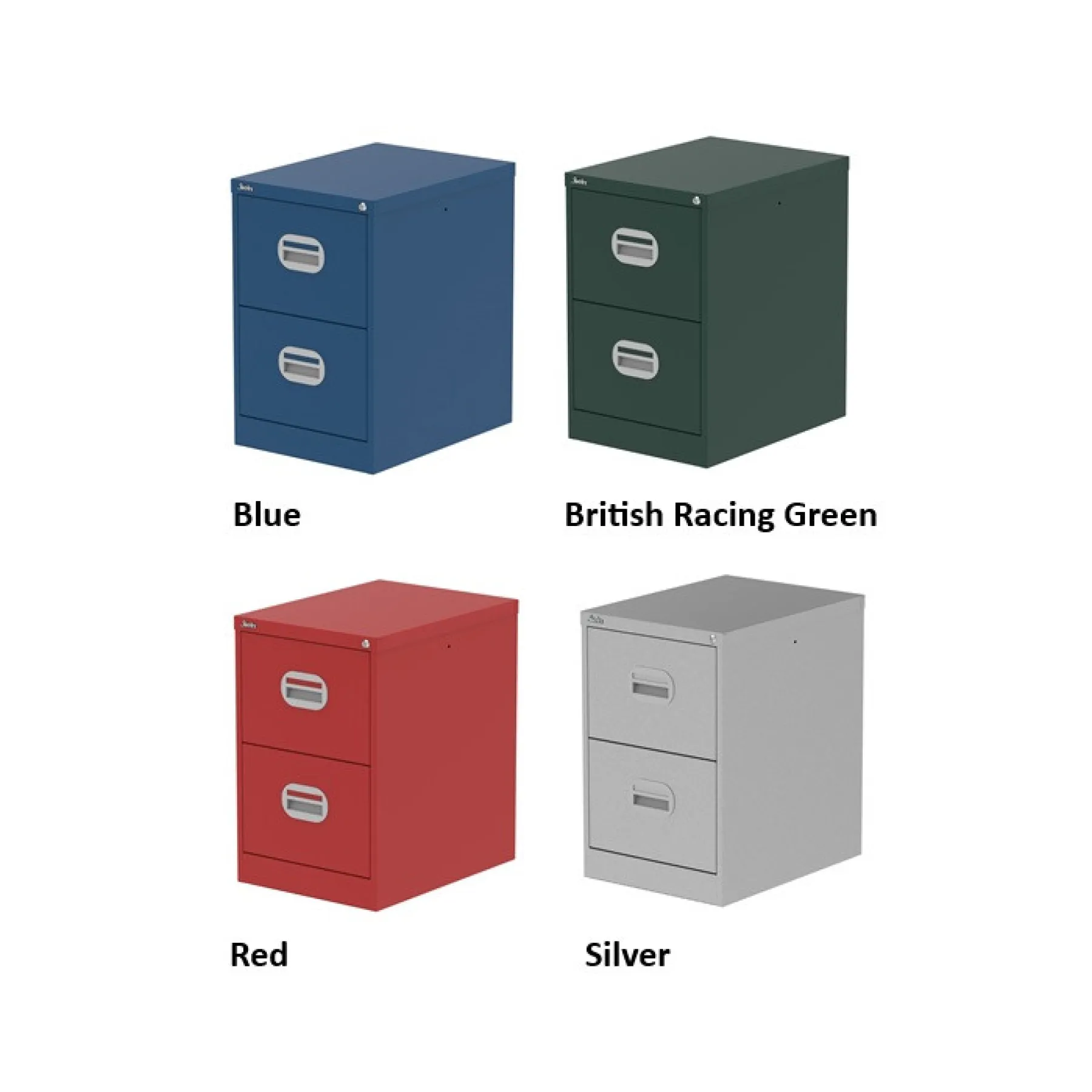Silverline 2 drawer steel filing cabinet colours