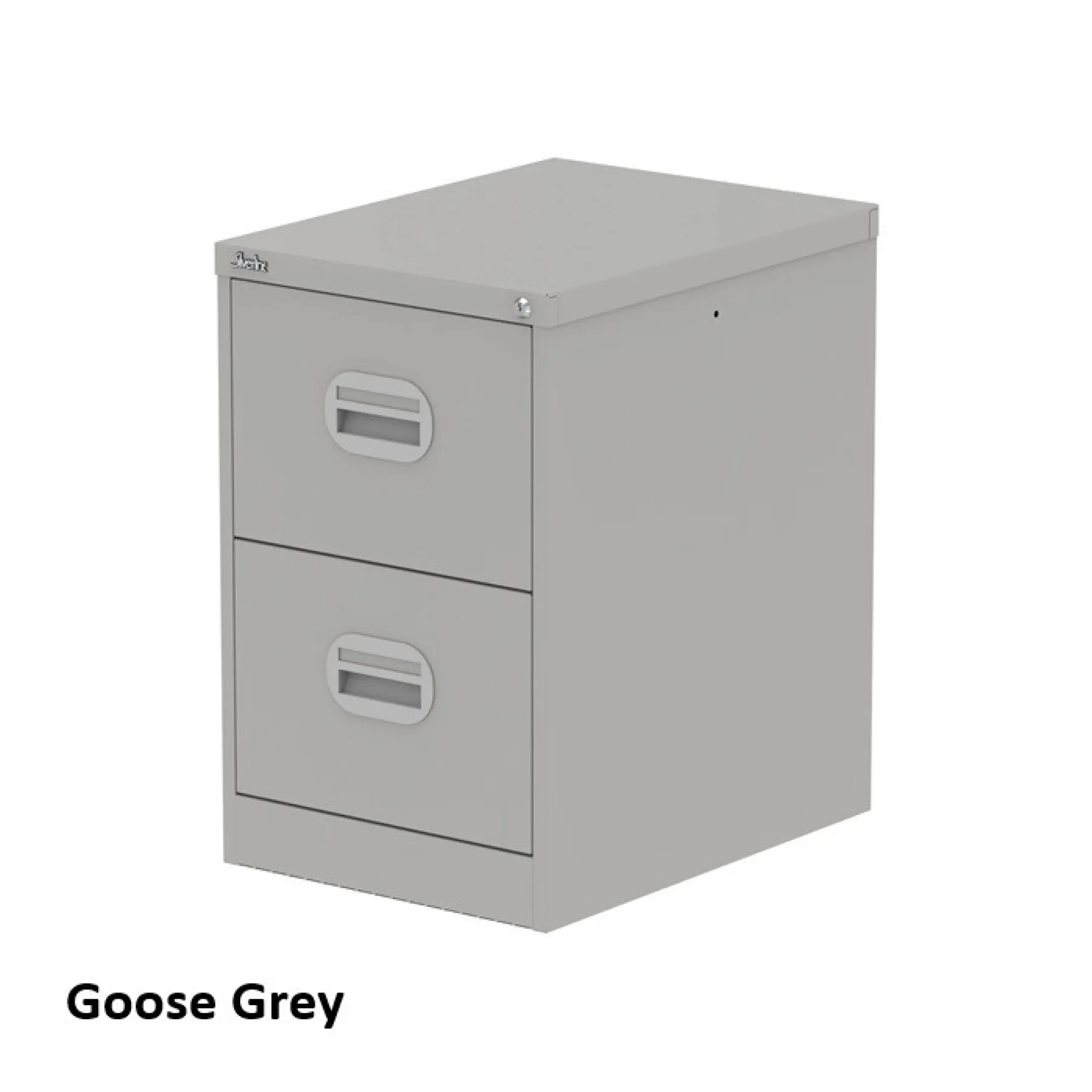 Silverline 2 drawer steel filing cabinet goose grey