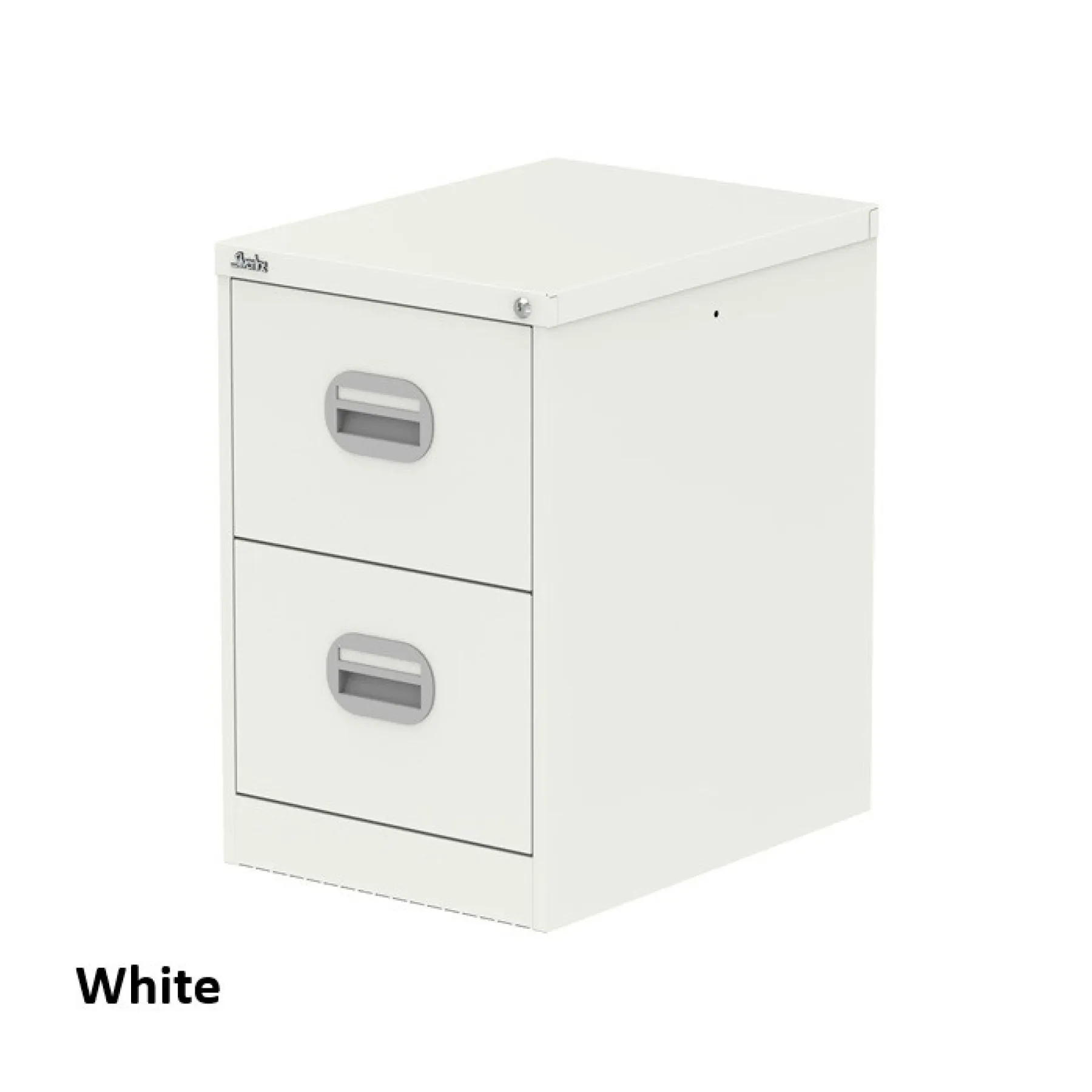 Silverline 2 drawer steel filing cabinet white 2