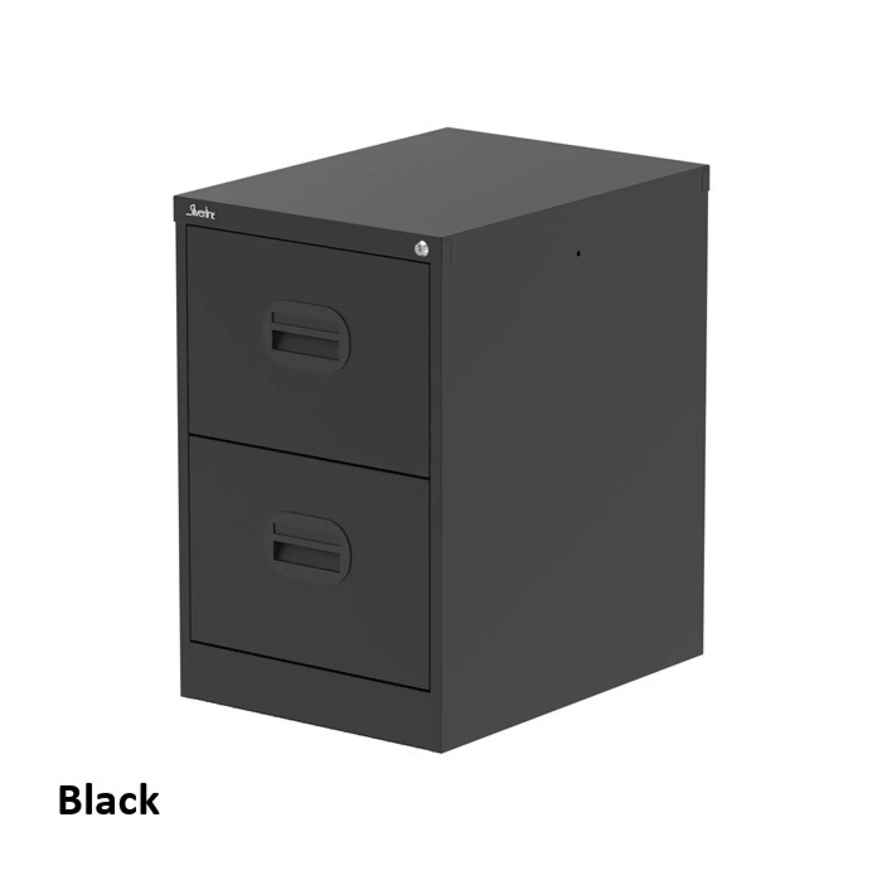 Silverline 2 drawer steel filing cabinet black 2