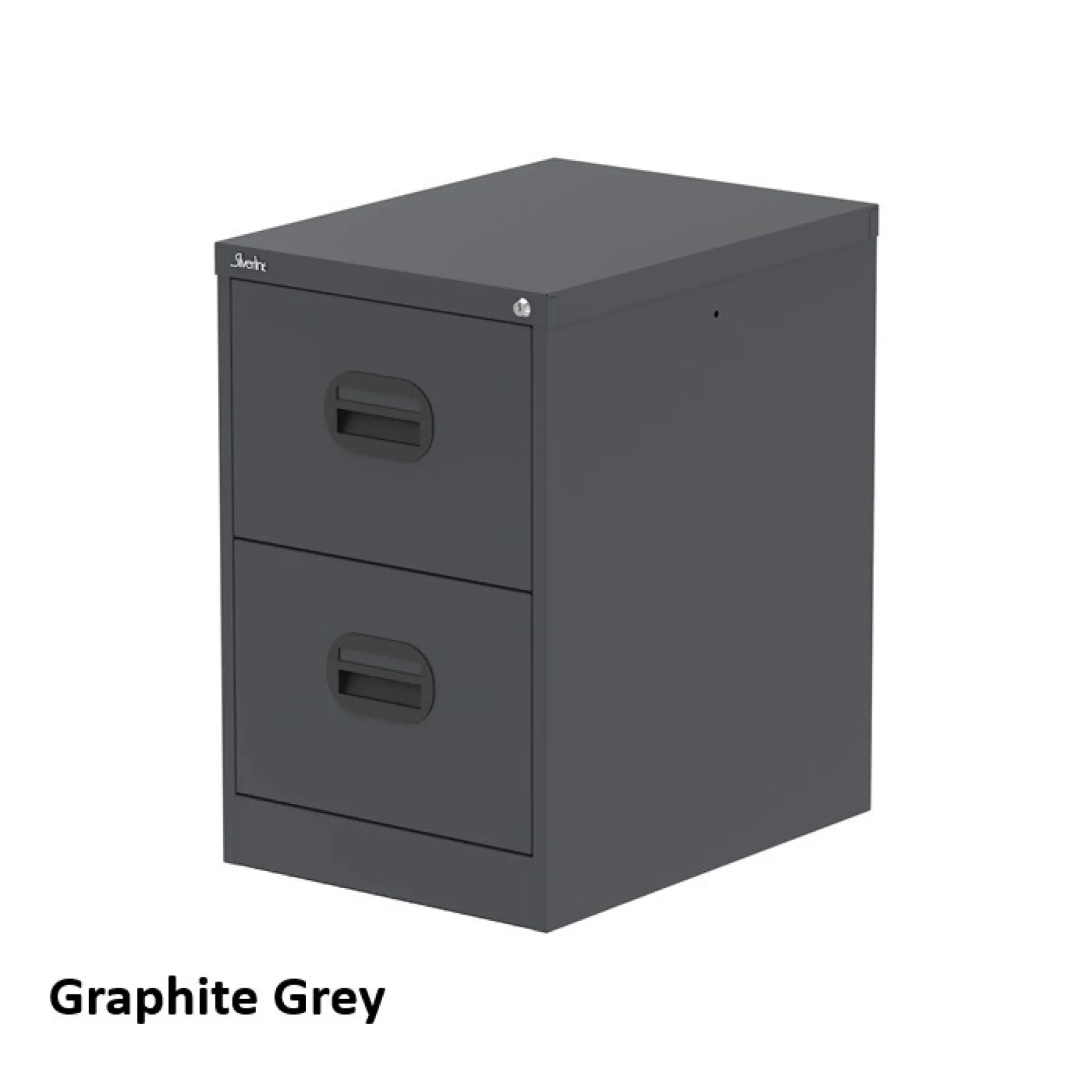 Silverline 2 drawer steel filing cabinet graphite grey 2