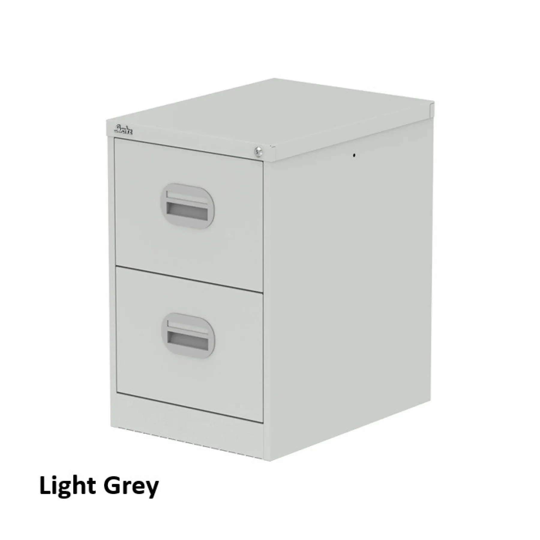 Silverline 2 drawer steel filing cabinet light grey 2