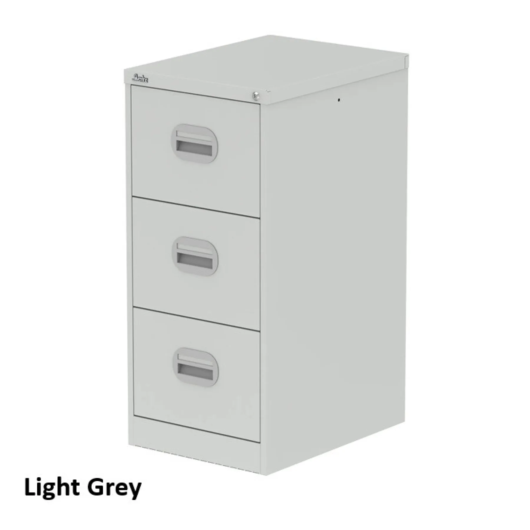 Silverline 3 drawer steel filing cabinet light grey 2