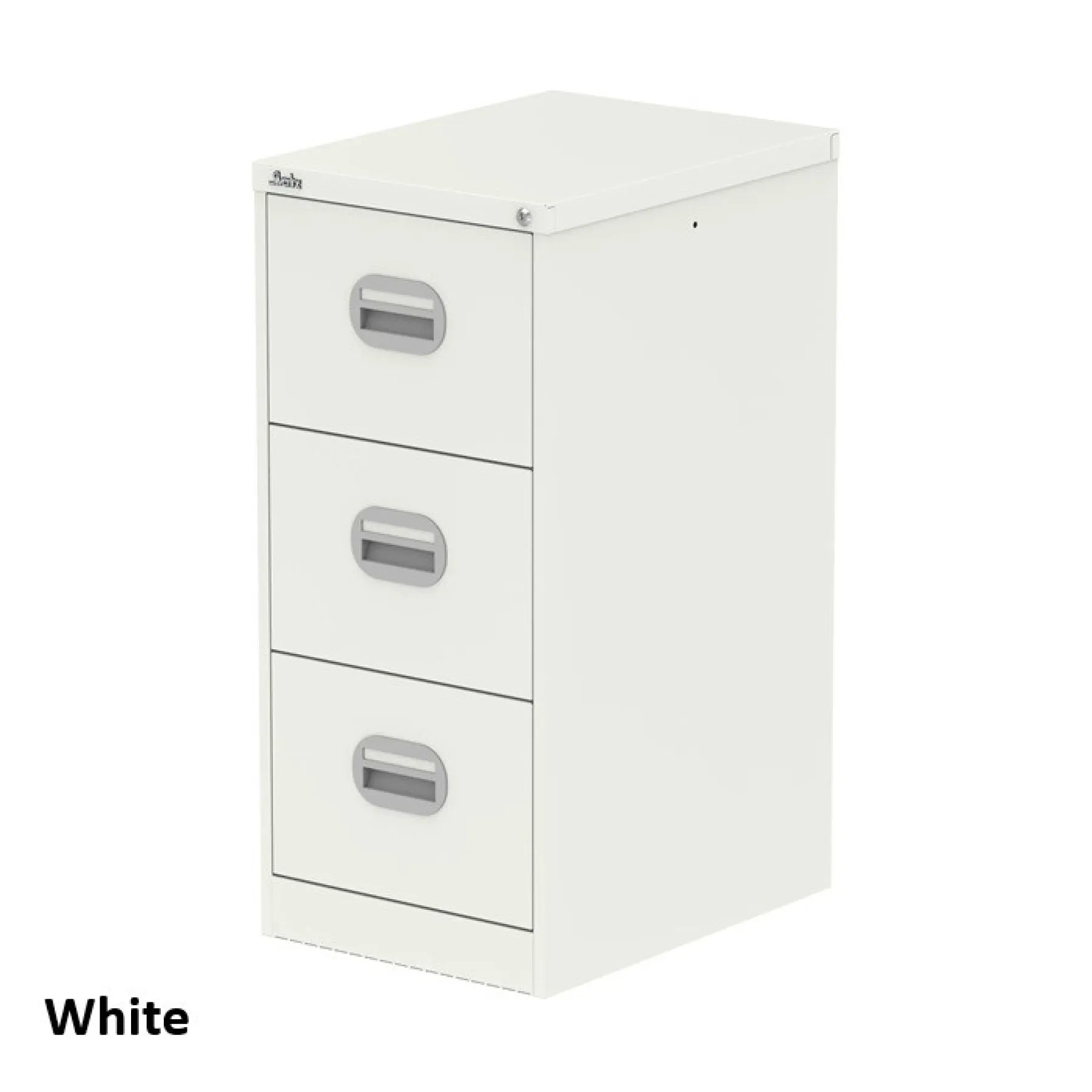 Silverline 3 drawer steel filing cabinet white