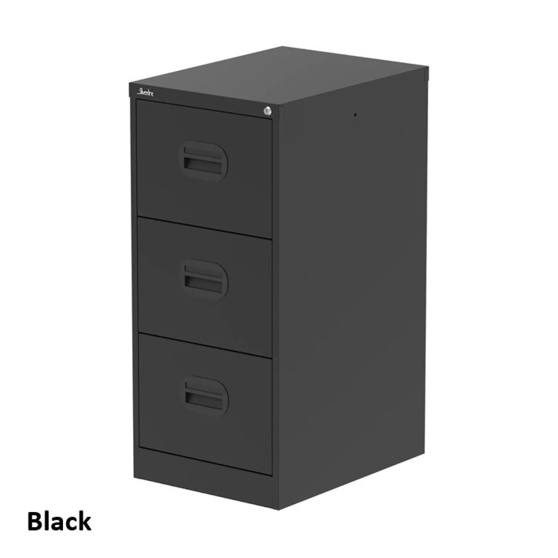 Silverline 3 drawer steel filing cabinet black