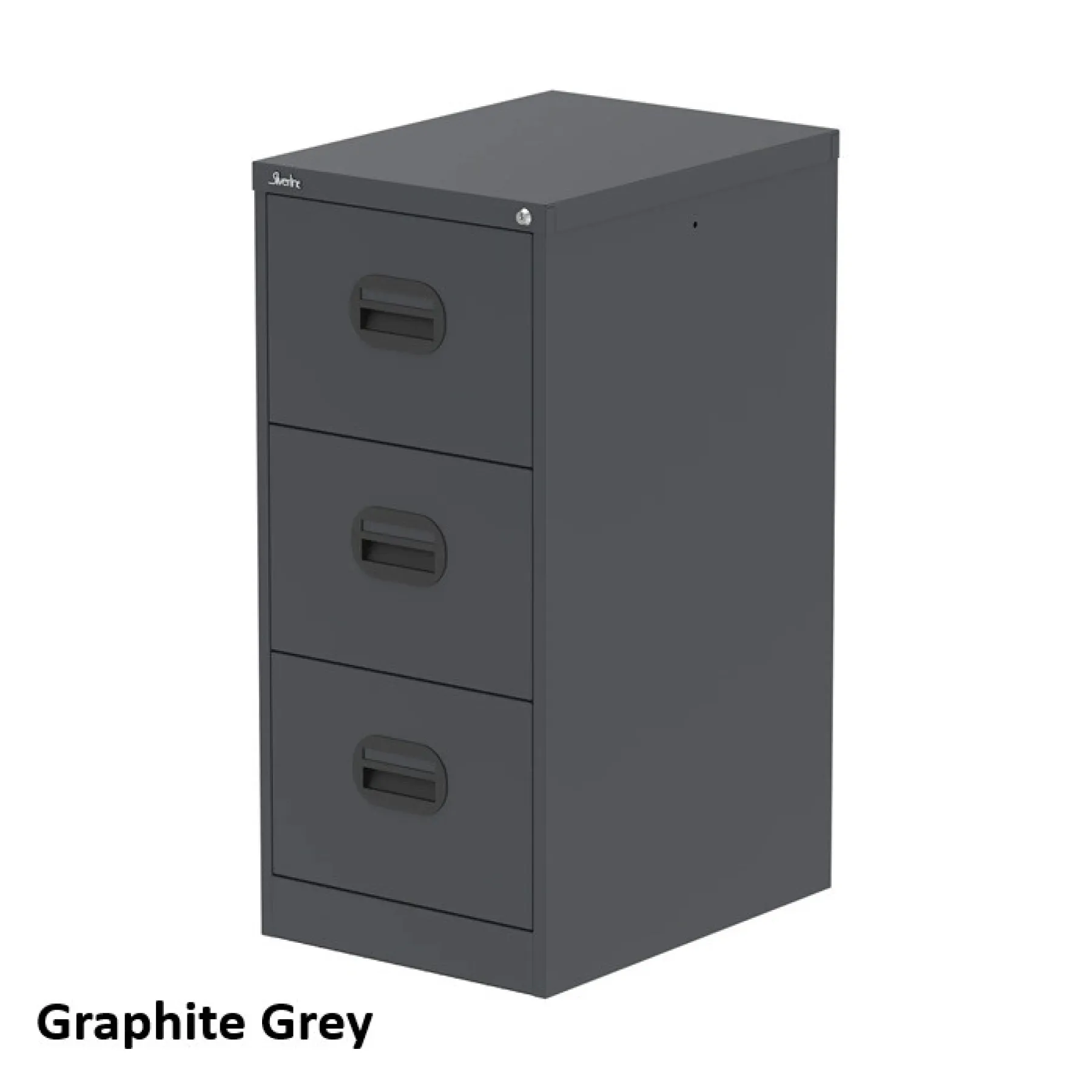 Silverline 3 drawer steel filing cabinet graphite grey