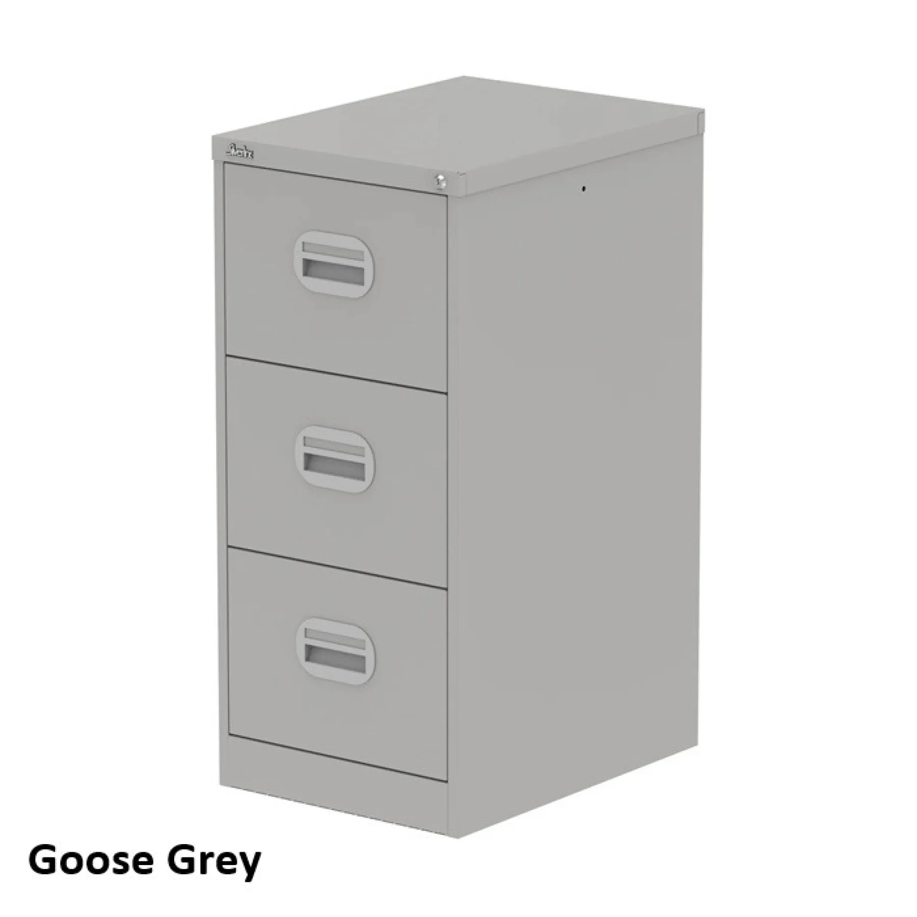 Silverline 3 drawer steel filing cabinet goose grey