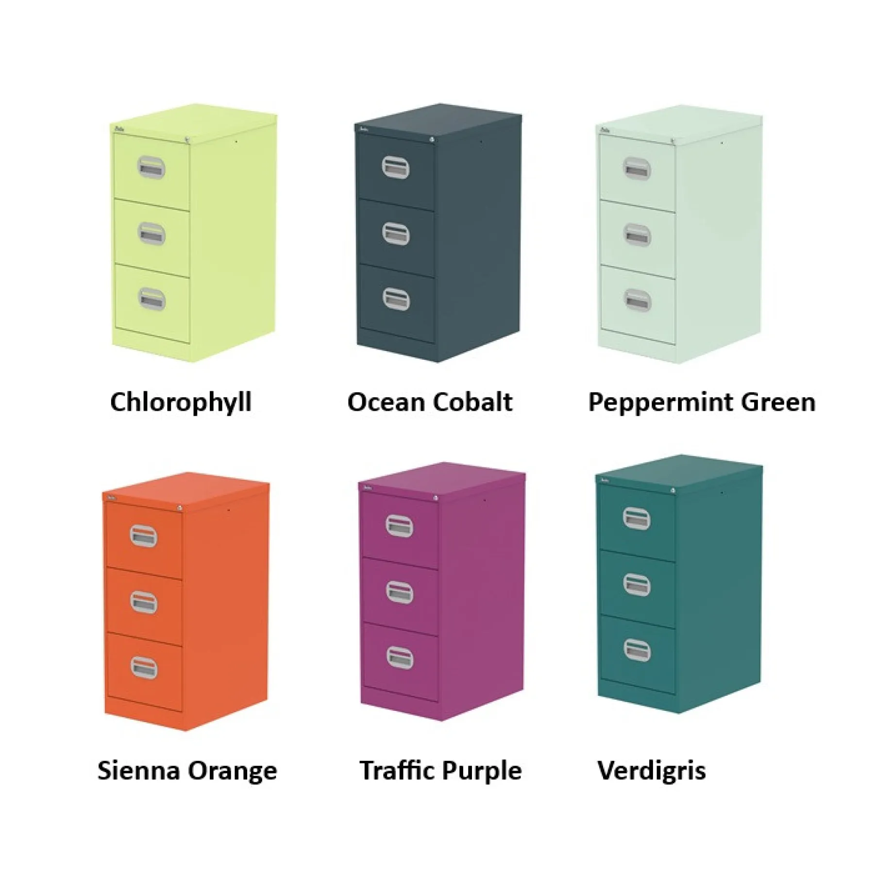 Silverline 3 drawer steel filing cabinet colours 2