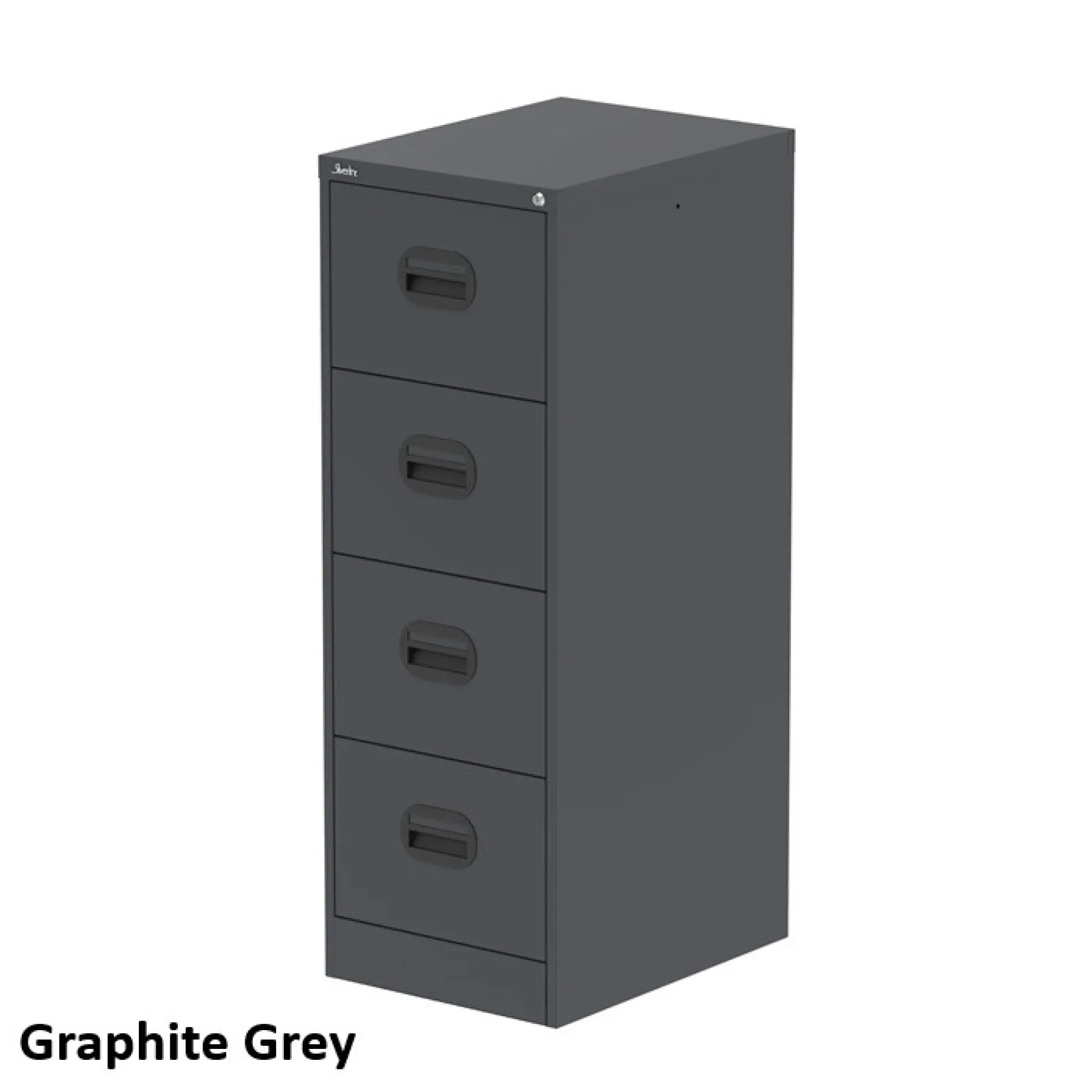 Silverline 4 drawer steel filing cabinet graphite grey