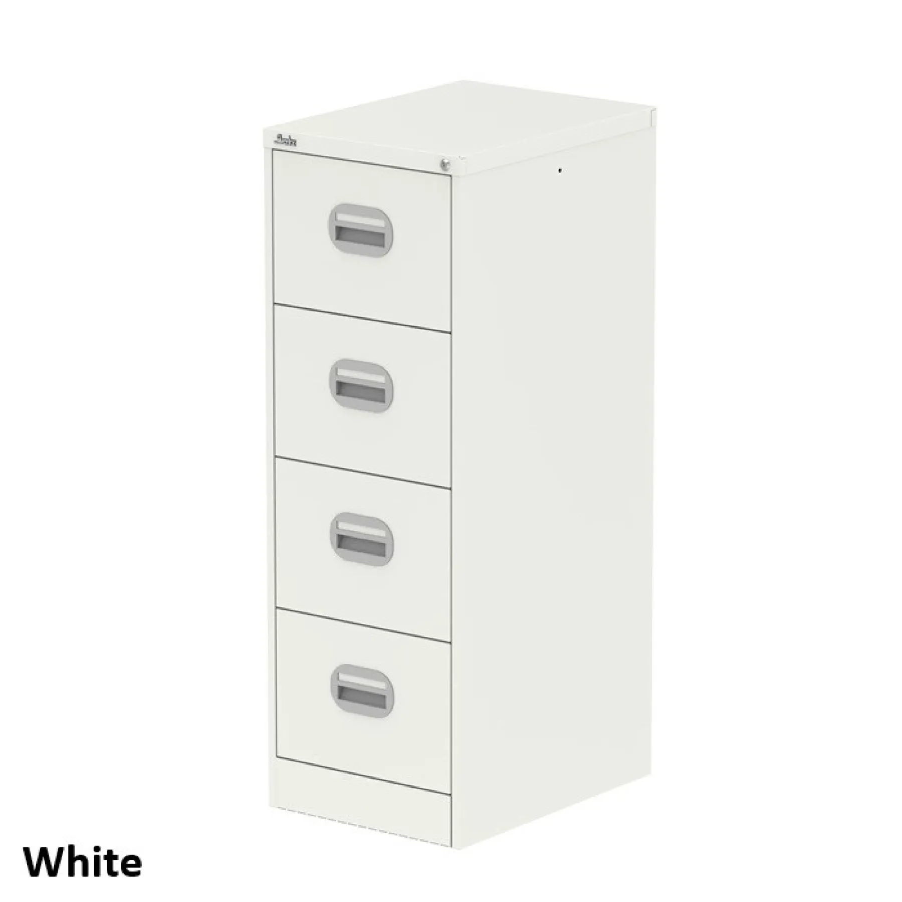 Silverline 4 drawer steel filing cabinet white