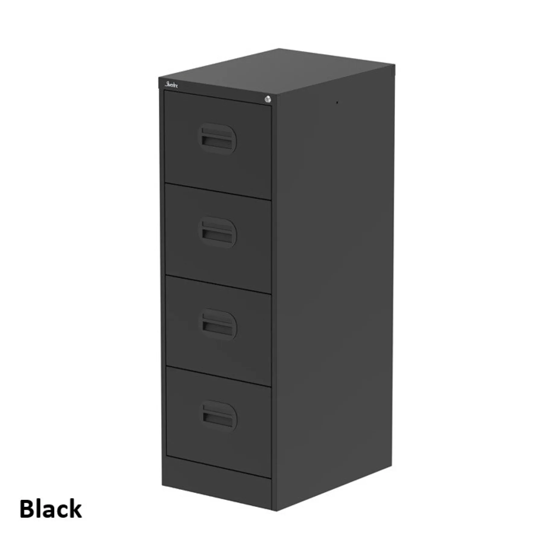 Silverline 4 drawer steel filing cabinet black