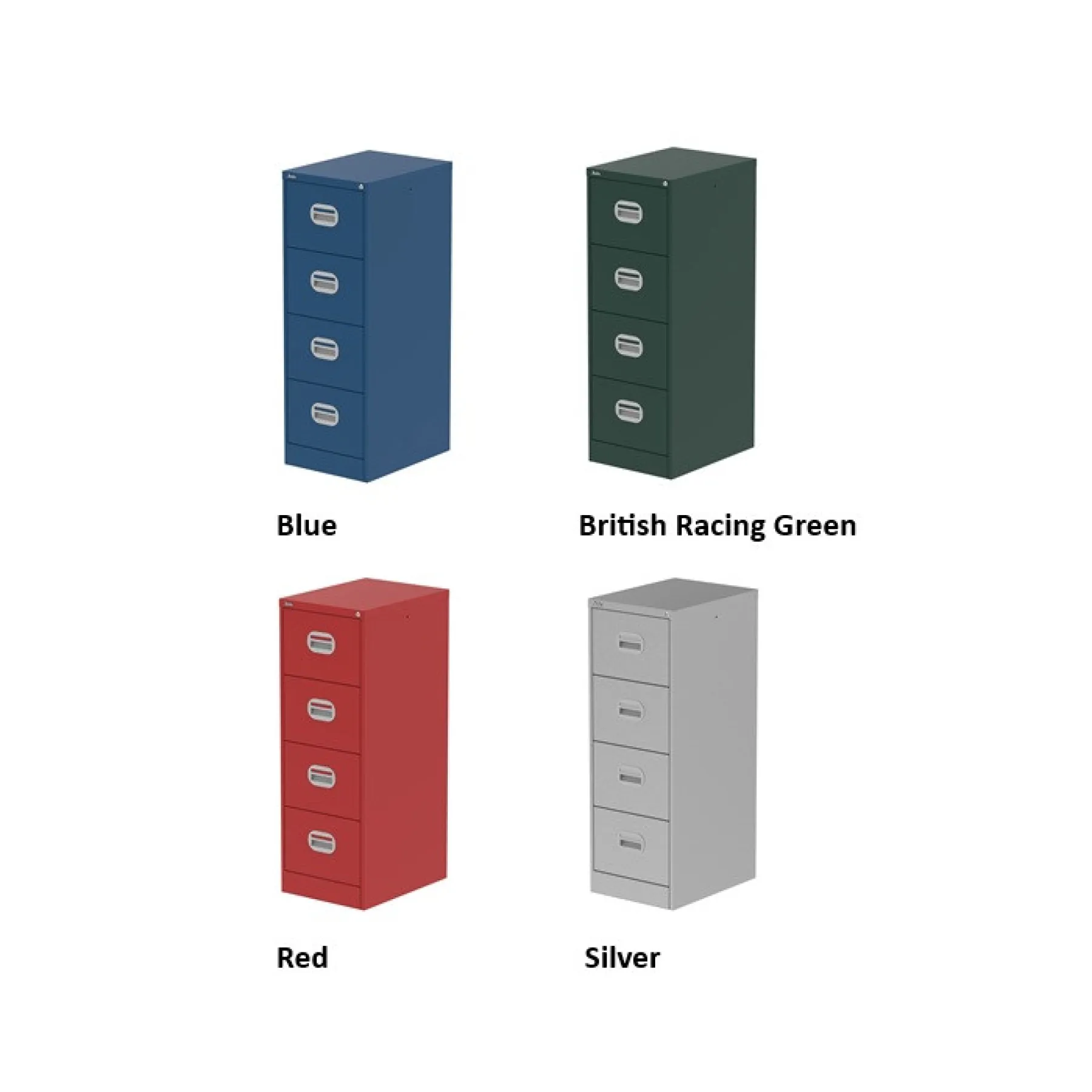 Silverline 4 drawer steel filing cabinet colours