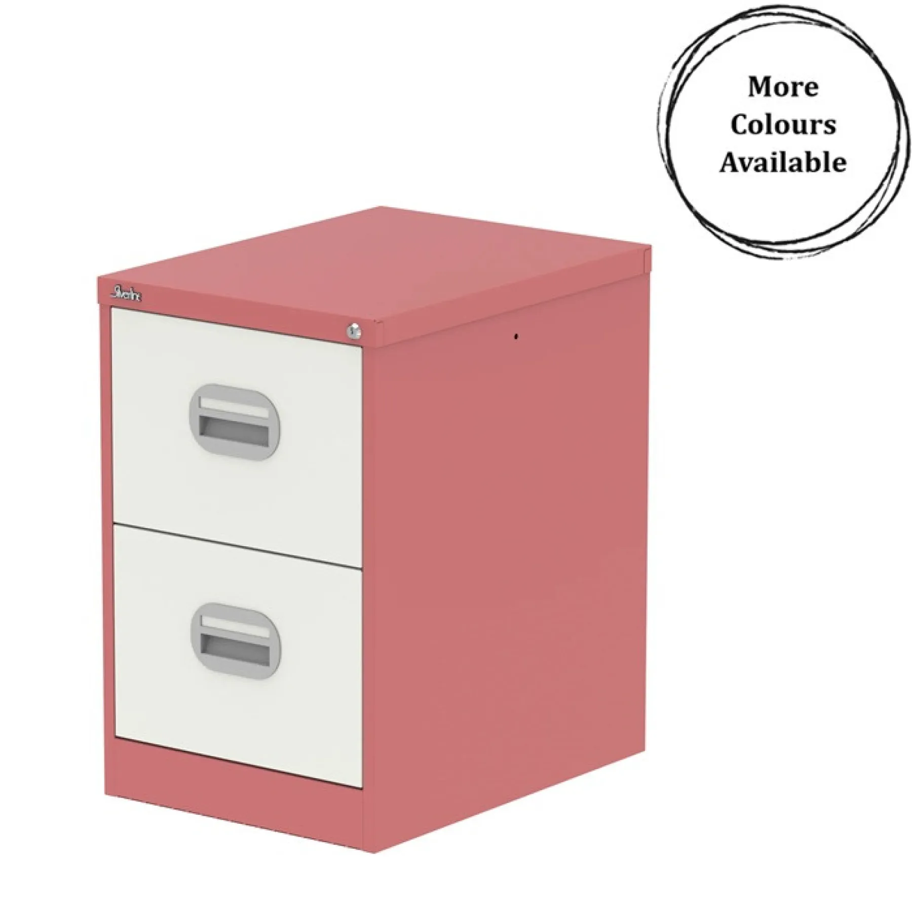 Silverline 2 drawer steel filing cabinet two tone more colours