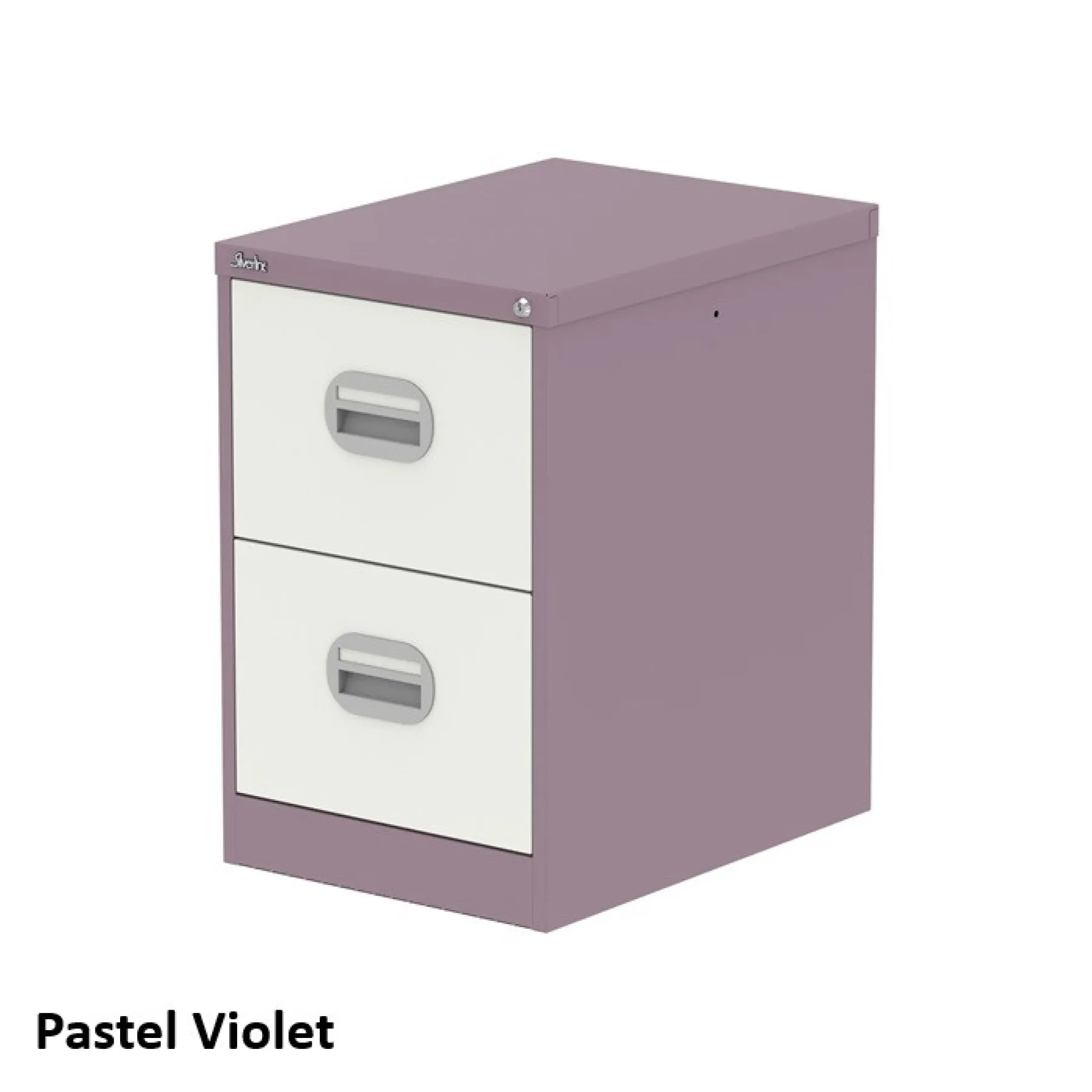 Silverline 2 drawer steel filing cabinet two tone pastel violet