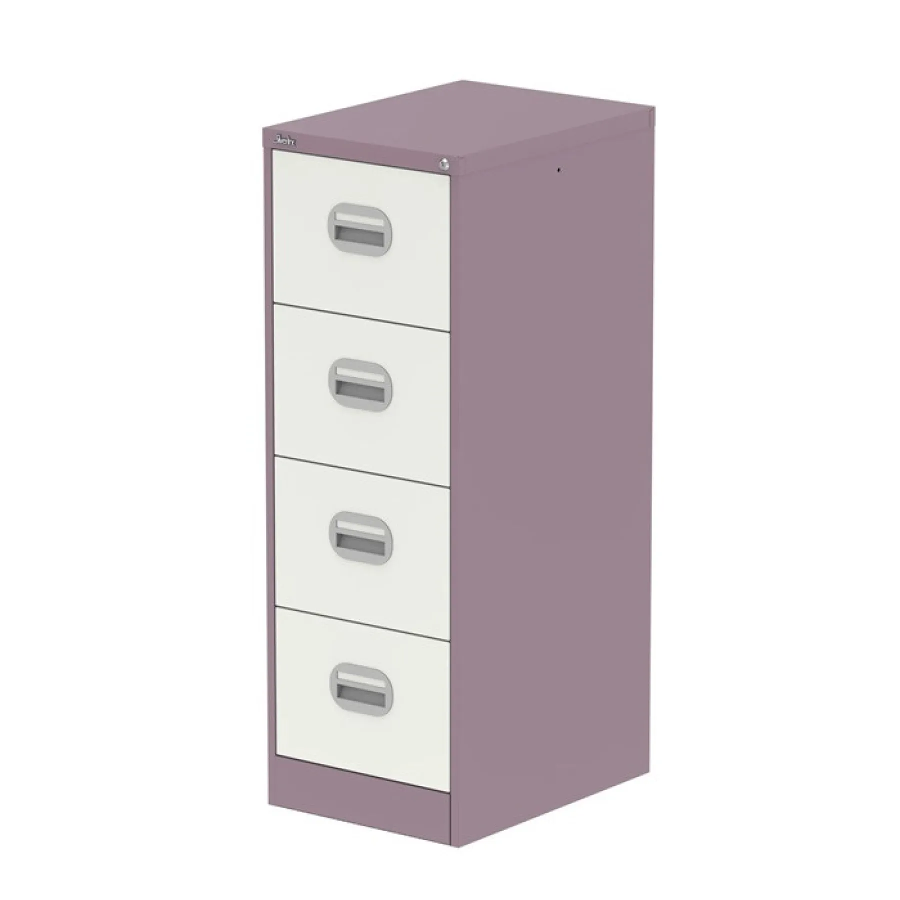 Silverline 4 drawer steel filing cabinet two tone pastel violet