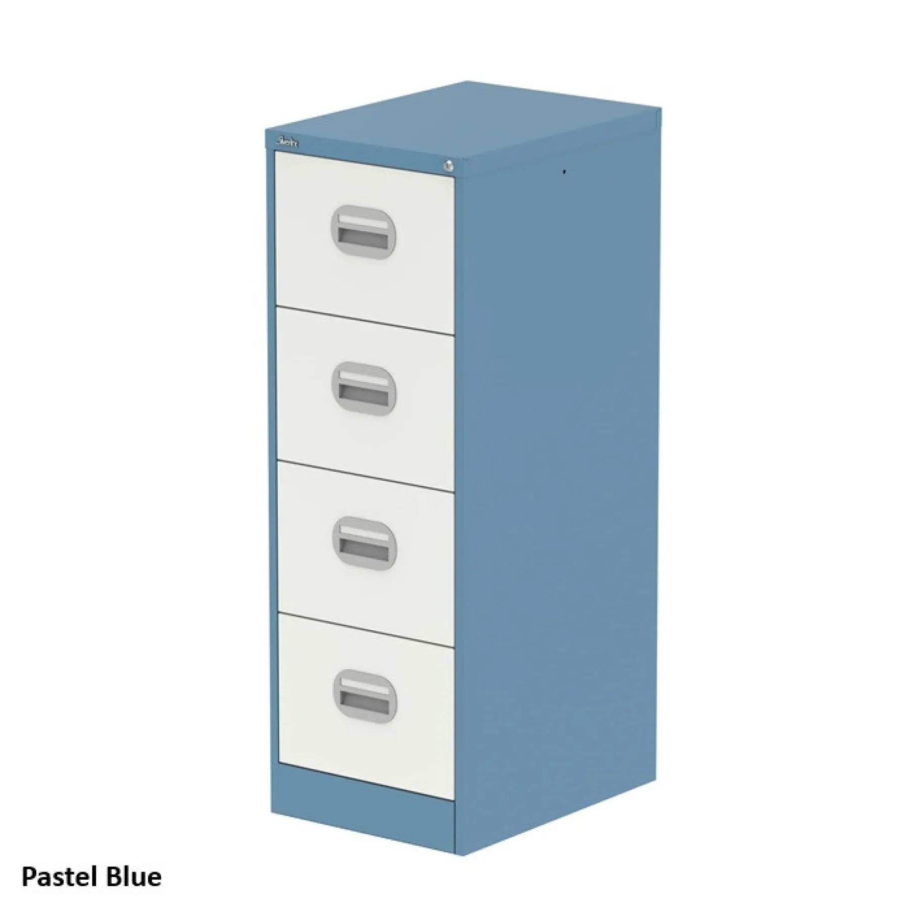 Silverline 4 drawer steel filing cabinet two tone pastel blue