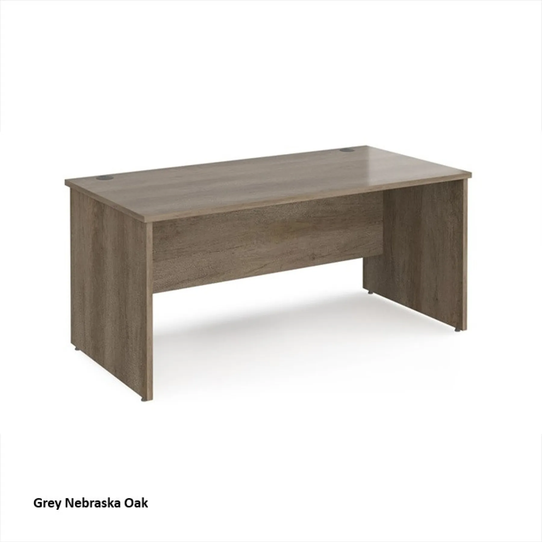 Dams panel ended maestro desk grey nebraska oak mp16no