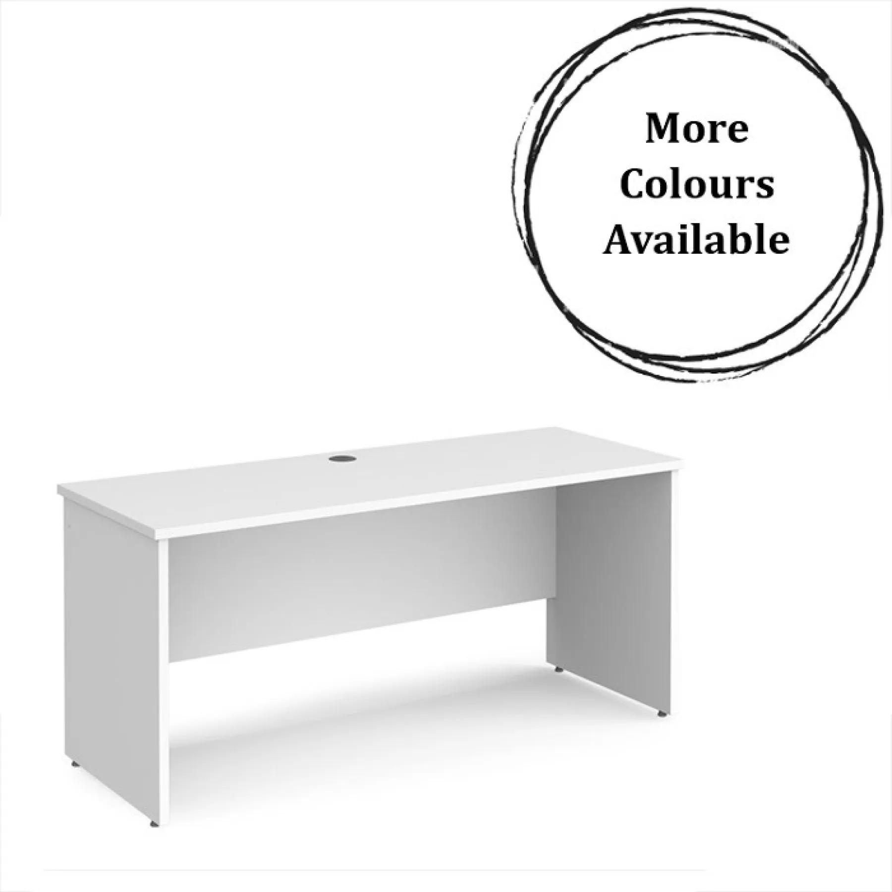 Dams panel ended maestro shallow desk white mp616wh