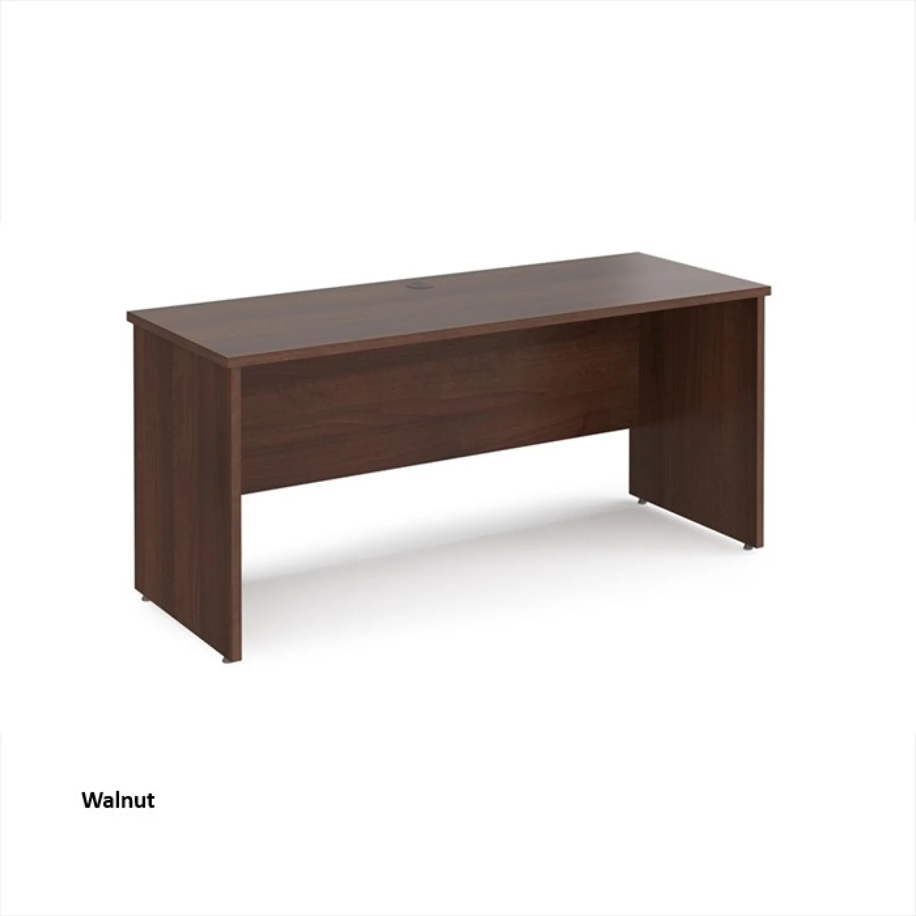 Dams panel ended maestro shallow desk walnut mp616w