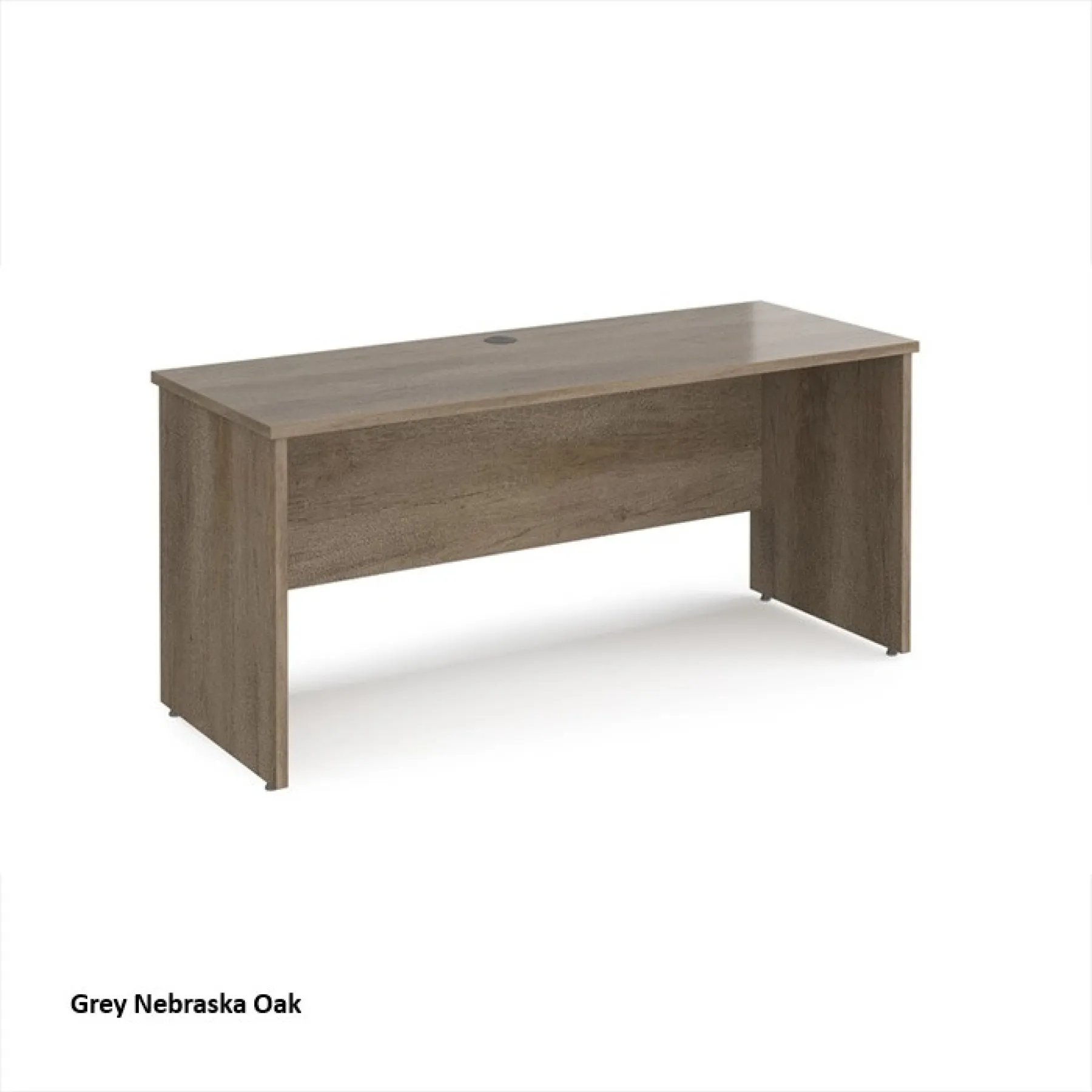 Dams panel ended maestro shallow desk grey nebraska oak mp616no